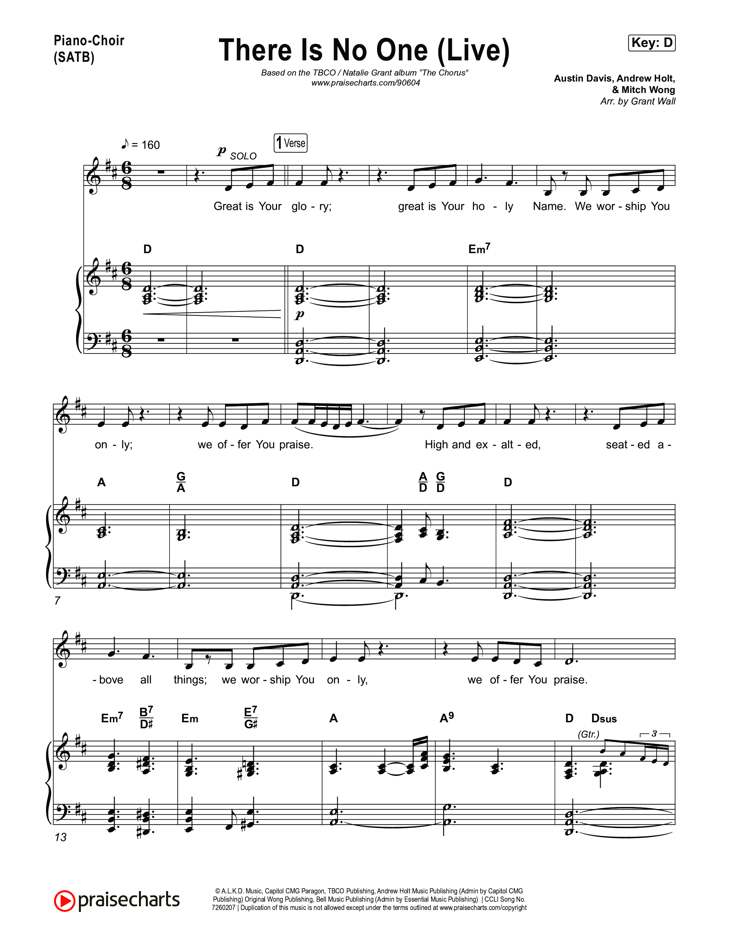 There Is No One (Live) Piano/Vocal Pack (The Belonging Co / Natalie Grant)