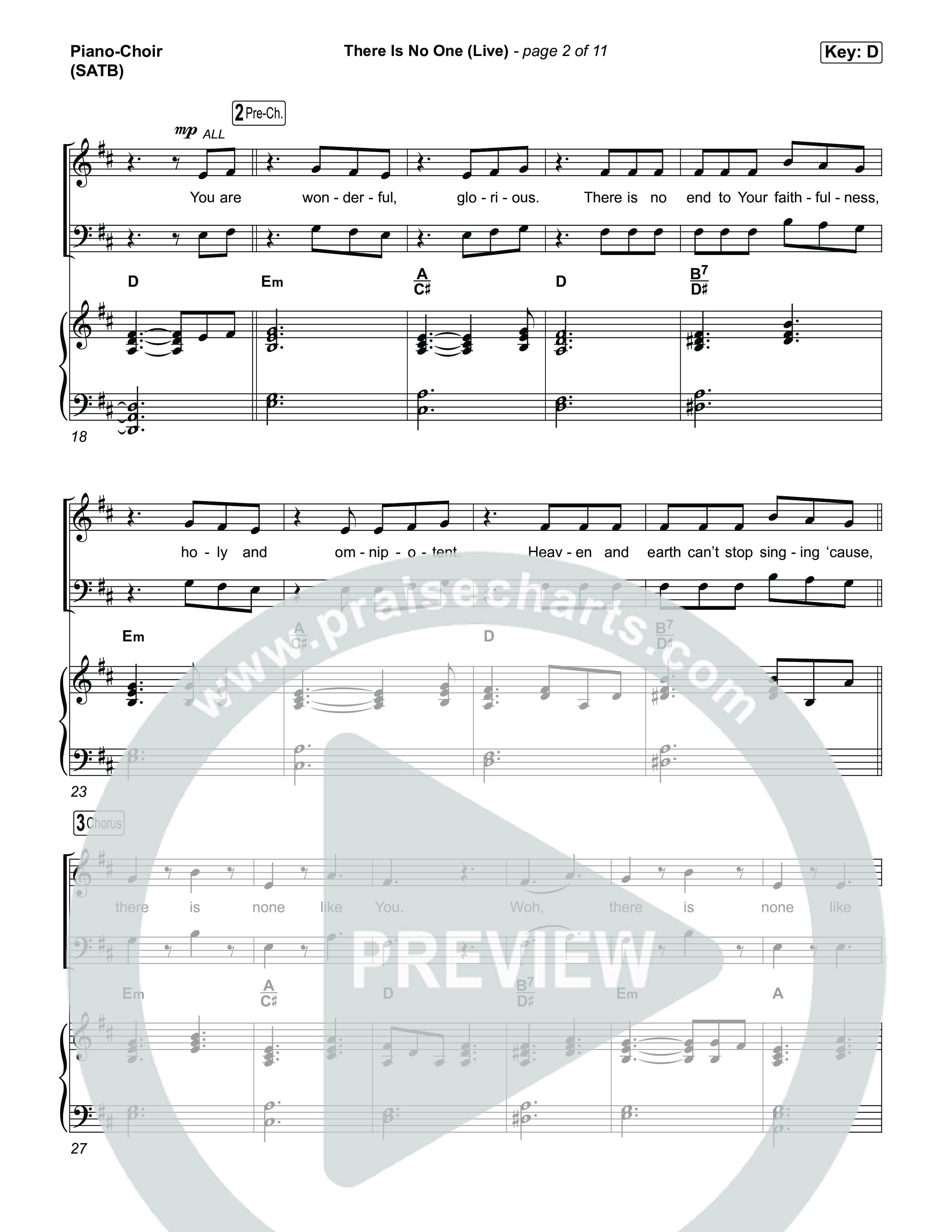 There Is No One (Live) Piano/Vocal Pack (The Belonging Co / Natalie Grant)