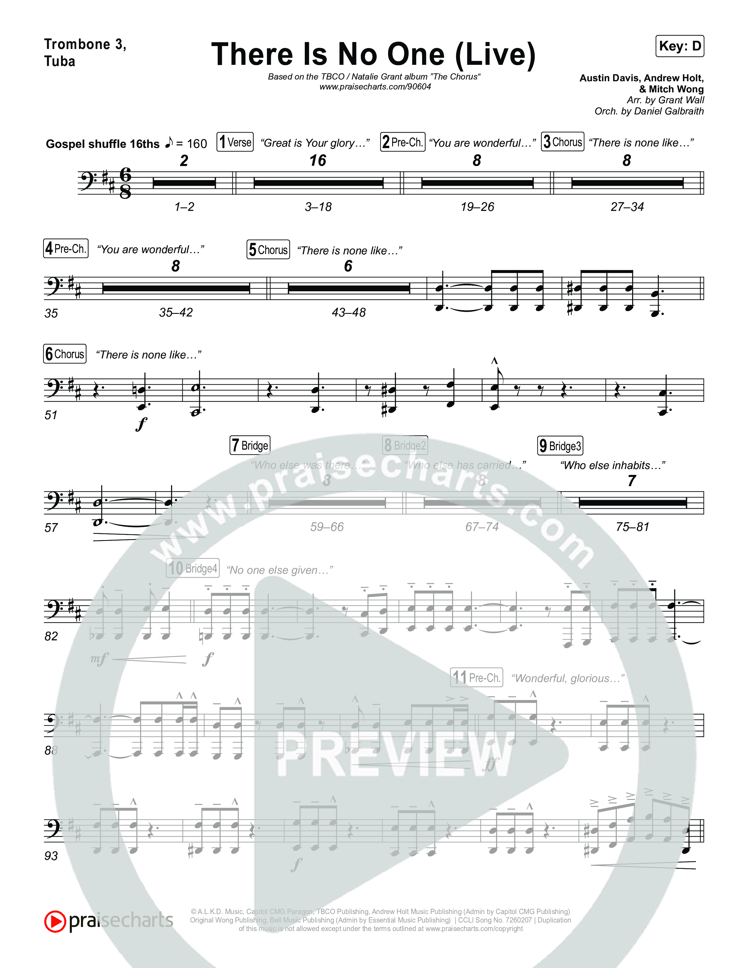 There Is No One (Live) Trombone 3/Tuba (The Belonging Co / Natalie Grant)