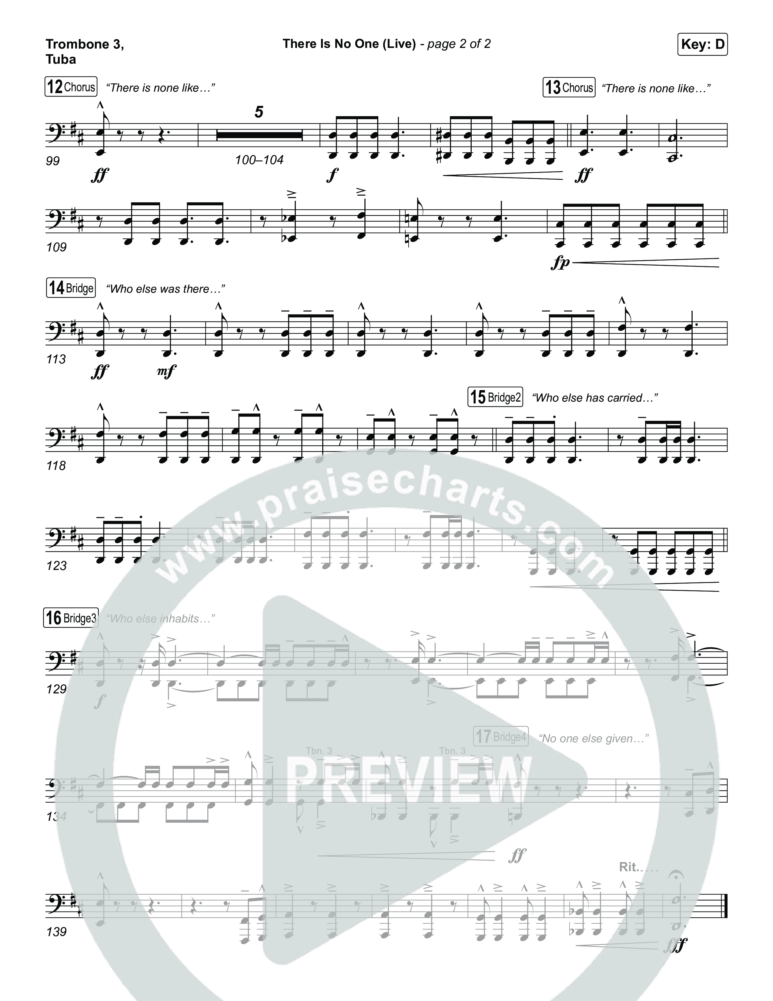 There Is No One (Live) Trombone 3/Tuba (The Belonging Co / Natalie Grant)