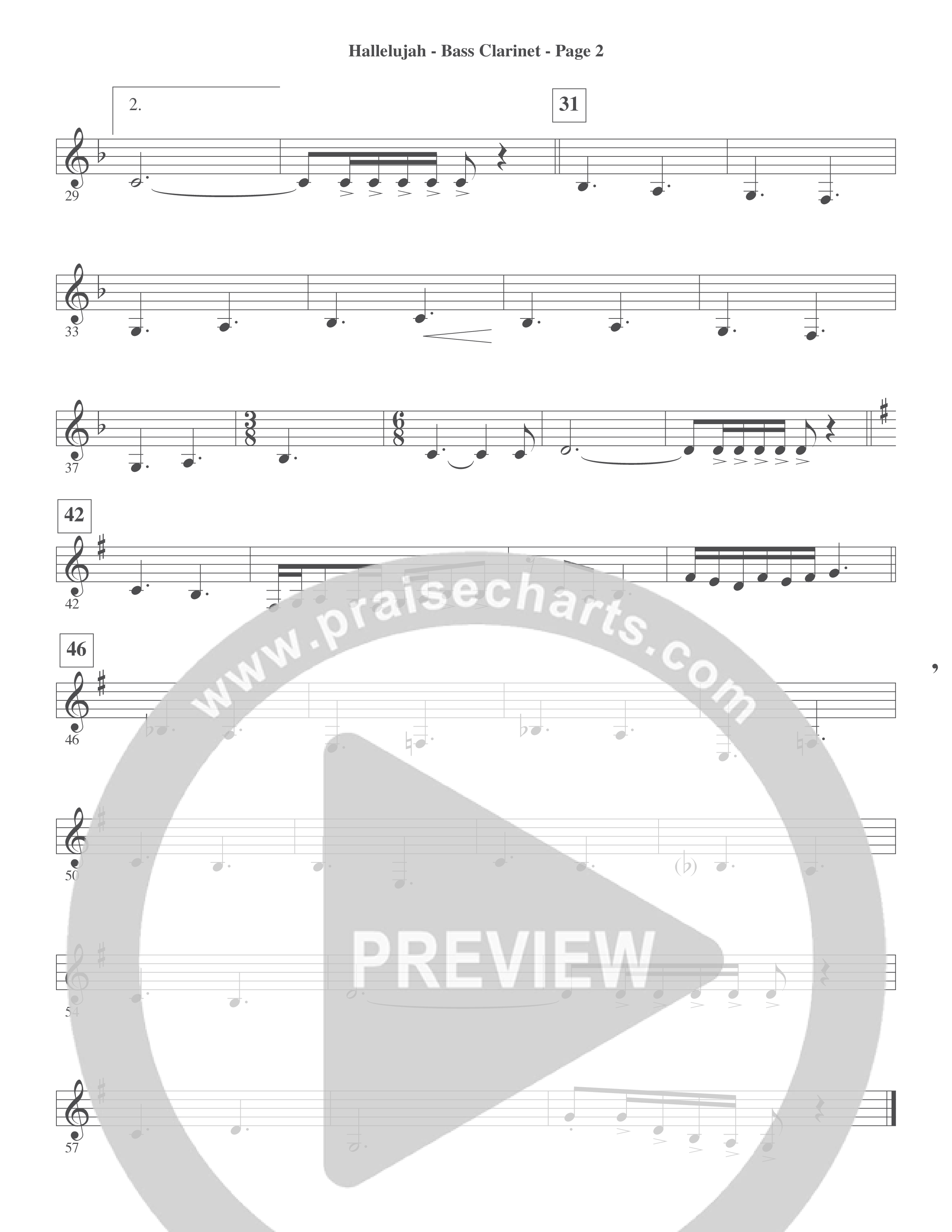 Hallelujah (Choral Anthem SATB) Bass Clarinet (Word Music Choral / Arr. Lari Goss)