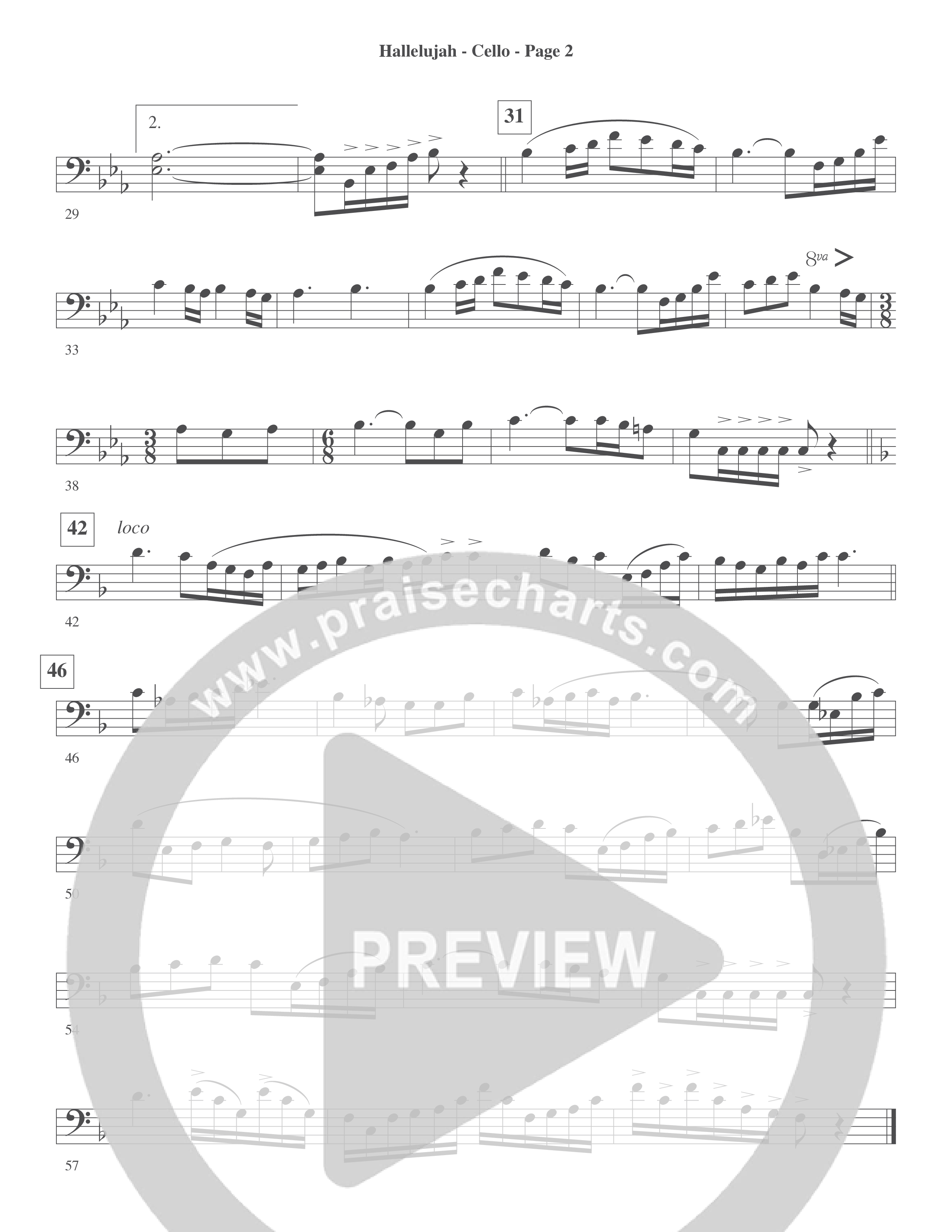 Hallelujah (Choral Anthem SATB) Cello (Word Music Choral / Arr. Lari Goss)