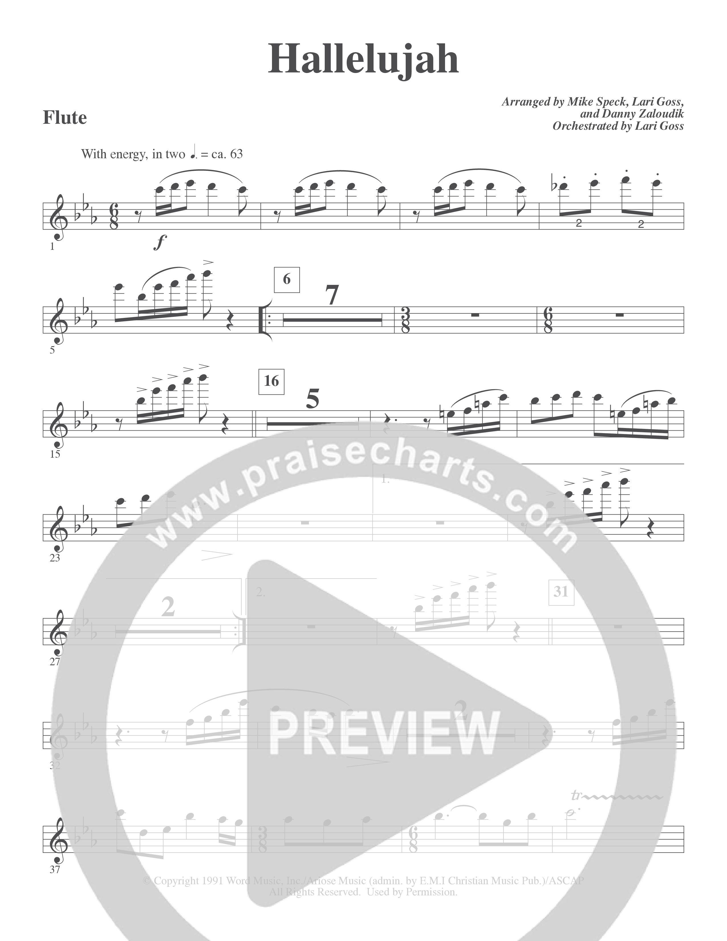Hallelujah (Choral Anthem SATB) Flute (Word Music Choral / Arr. Lari Goss)