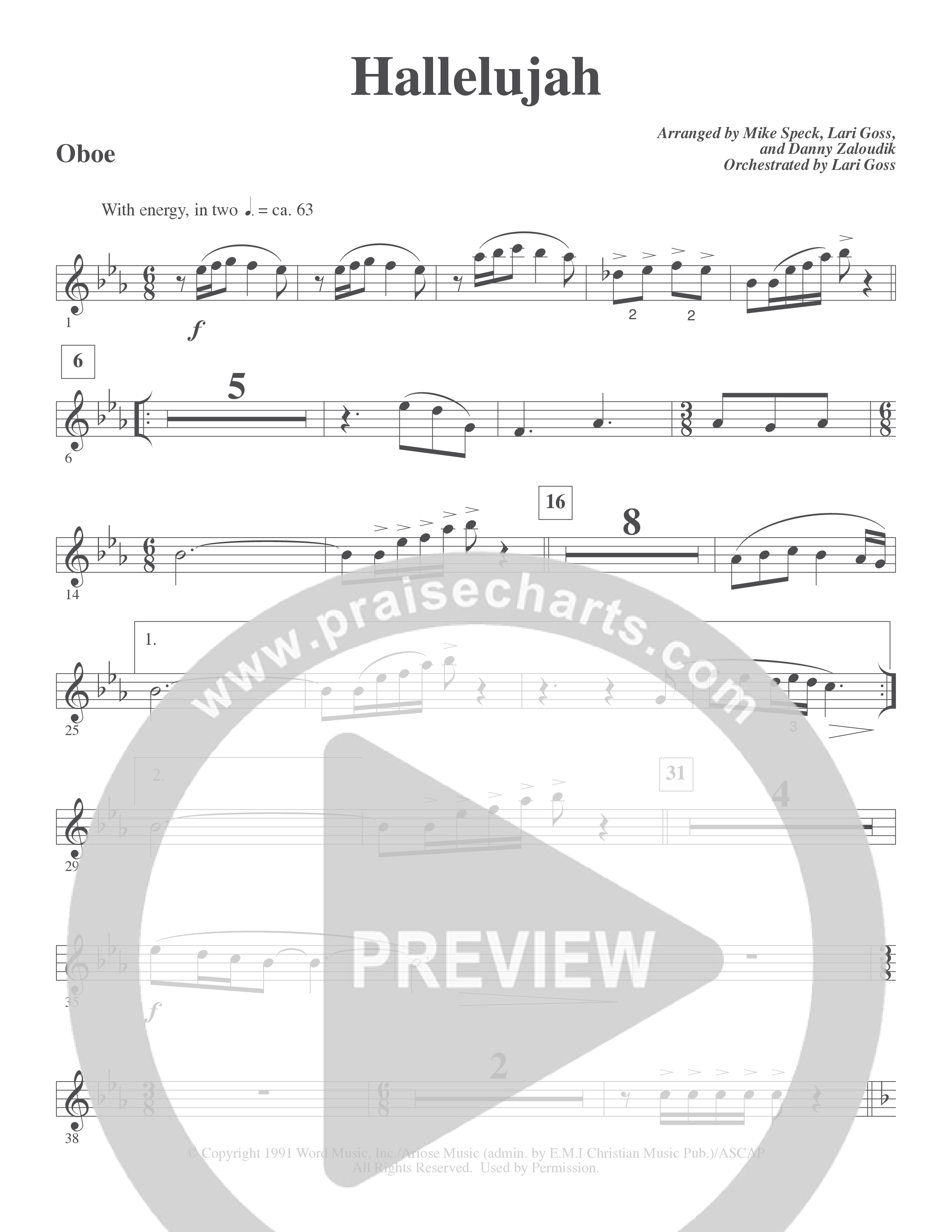 Hallelujah (Choral Anthem SATB) Oboe (Word Music Choral / Arr. Lari Goss)