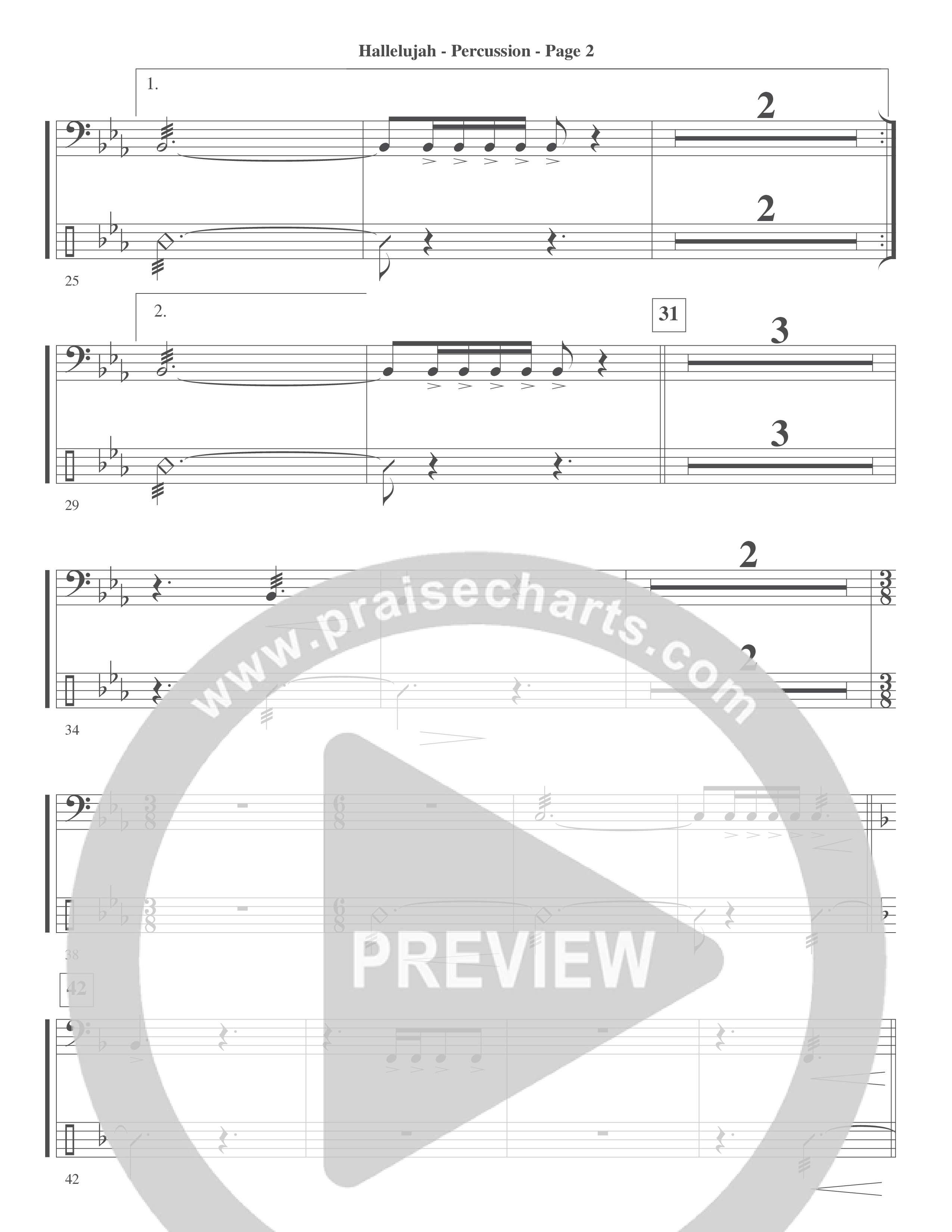 Hallelujah (Choral Anthem SATB) Percussion (Word Music Choral / Arr. Lari Goss)
