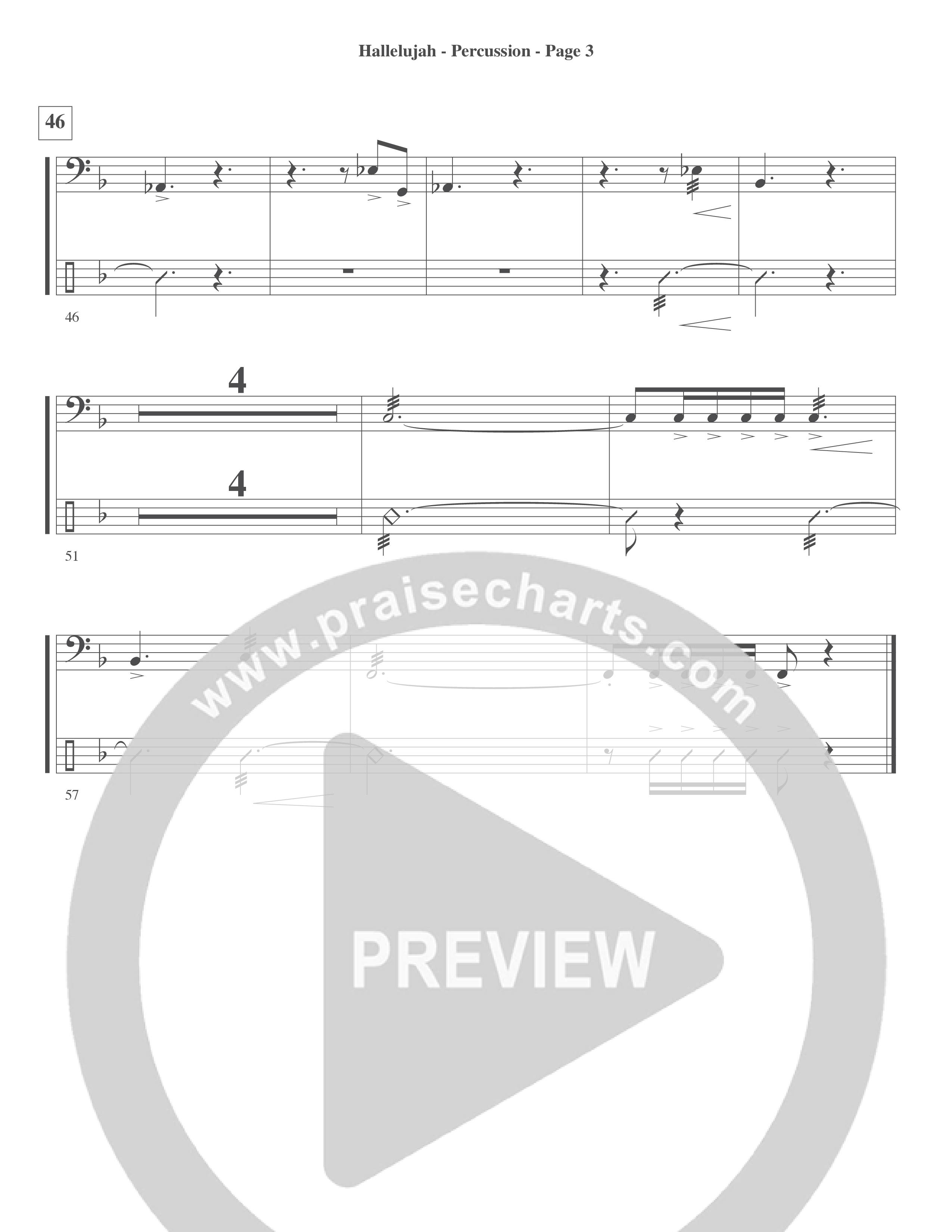 Hallelujah (Choral Anthem SATB) Percussion (Word Music Choral / Arr. Lari Goss)
