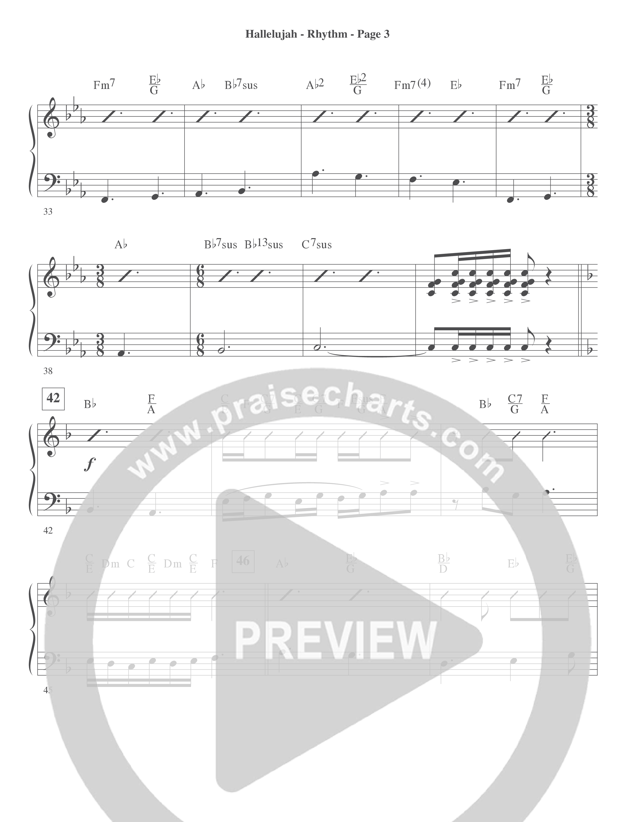 Hallelujah (Choral Anthem SATB) Rhythm Chart (Word Music Choral / Arr. Lari Goss)