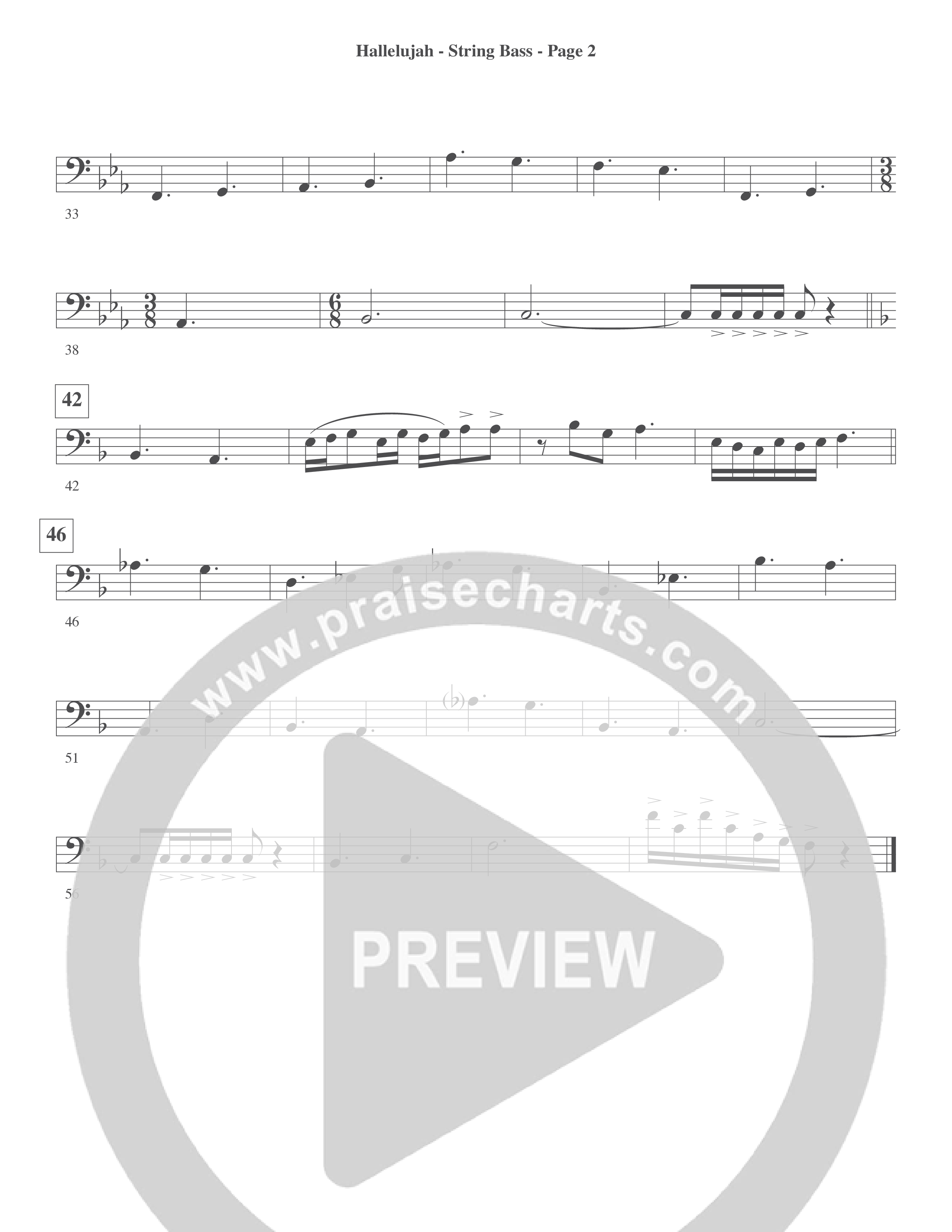 Hallelujah (Choral Anthem SATB) String Bass (Word Music Choral / Arr. Lari Goss)