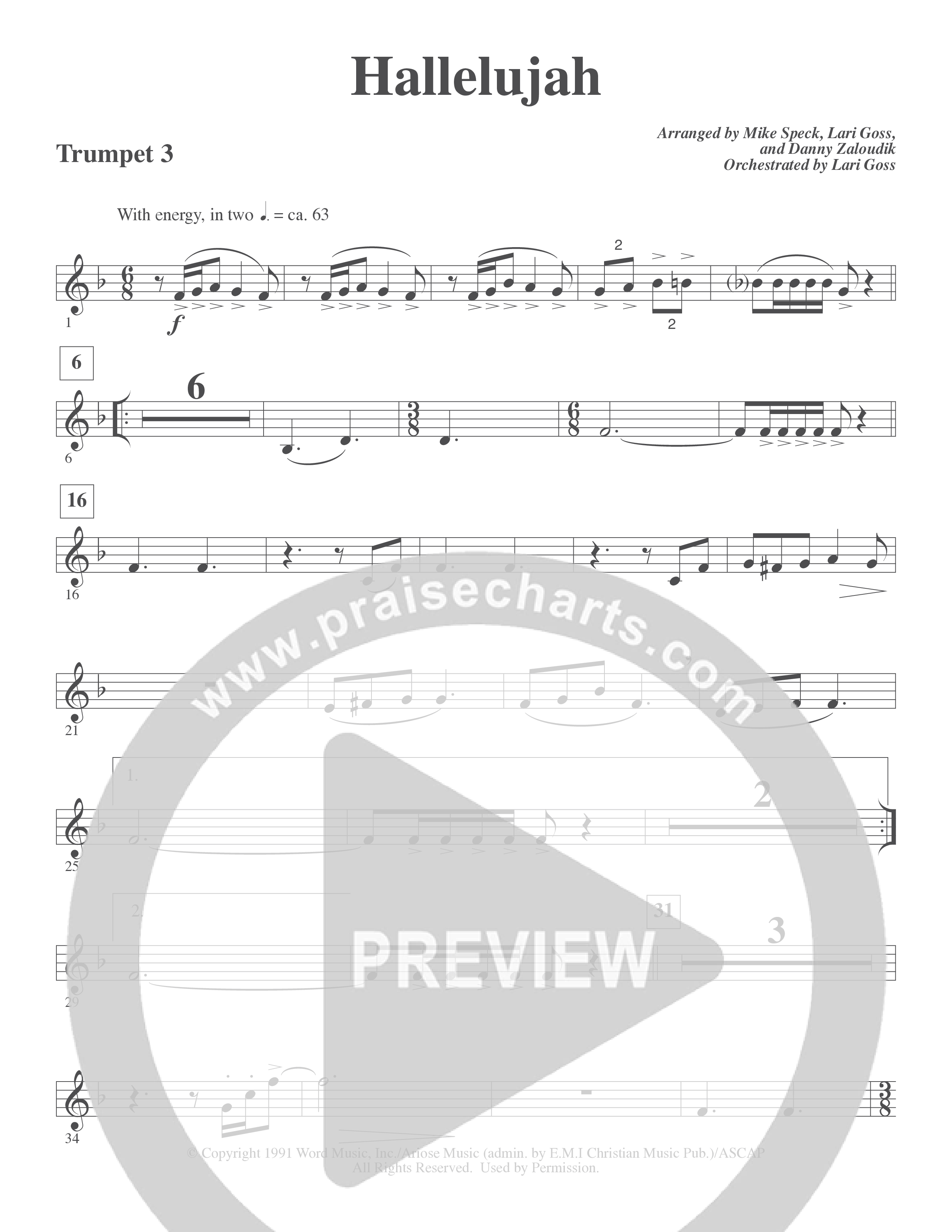 Hallelujah (Choral Anthem SATB) Trumpet (Word Music Choral / Arr. Lari Goss)