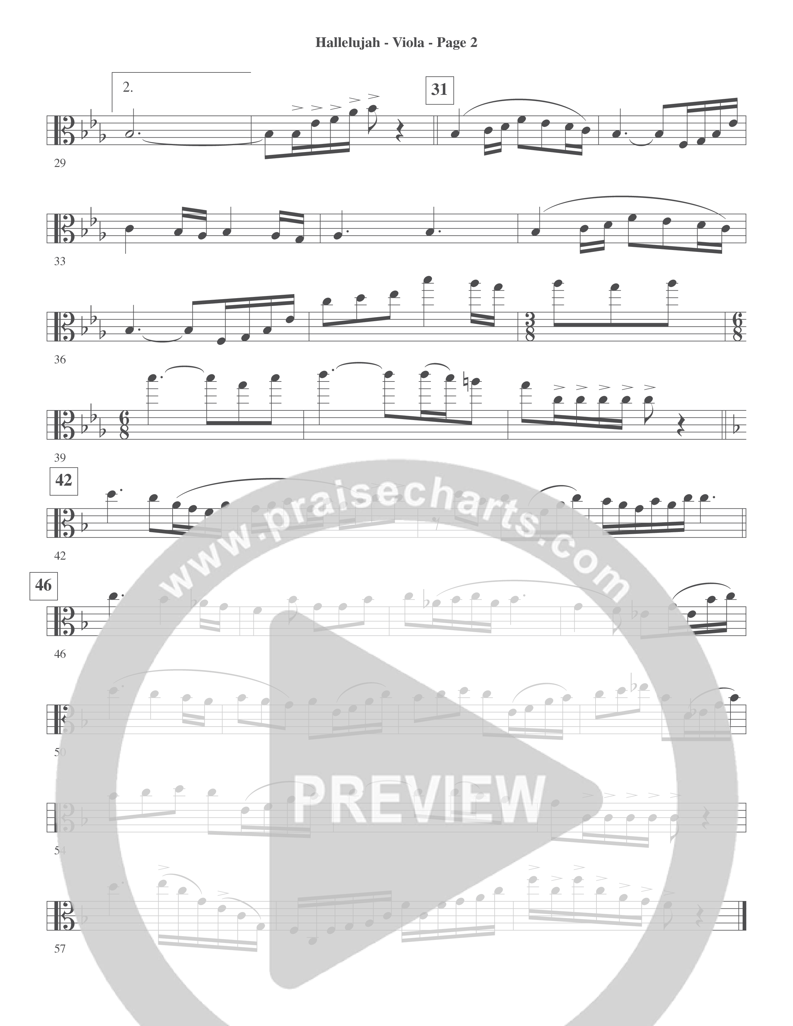 Hallelujah (Choral Anthem SATB) Viola (Word Music Choral / Arr. Lari Goss)