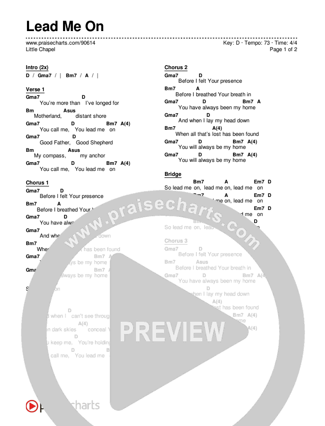 Lead Me On Chords & Lyrics (Little Chapel)
