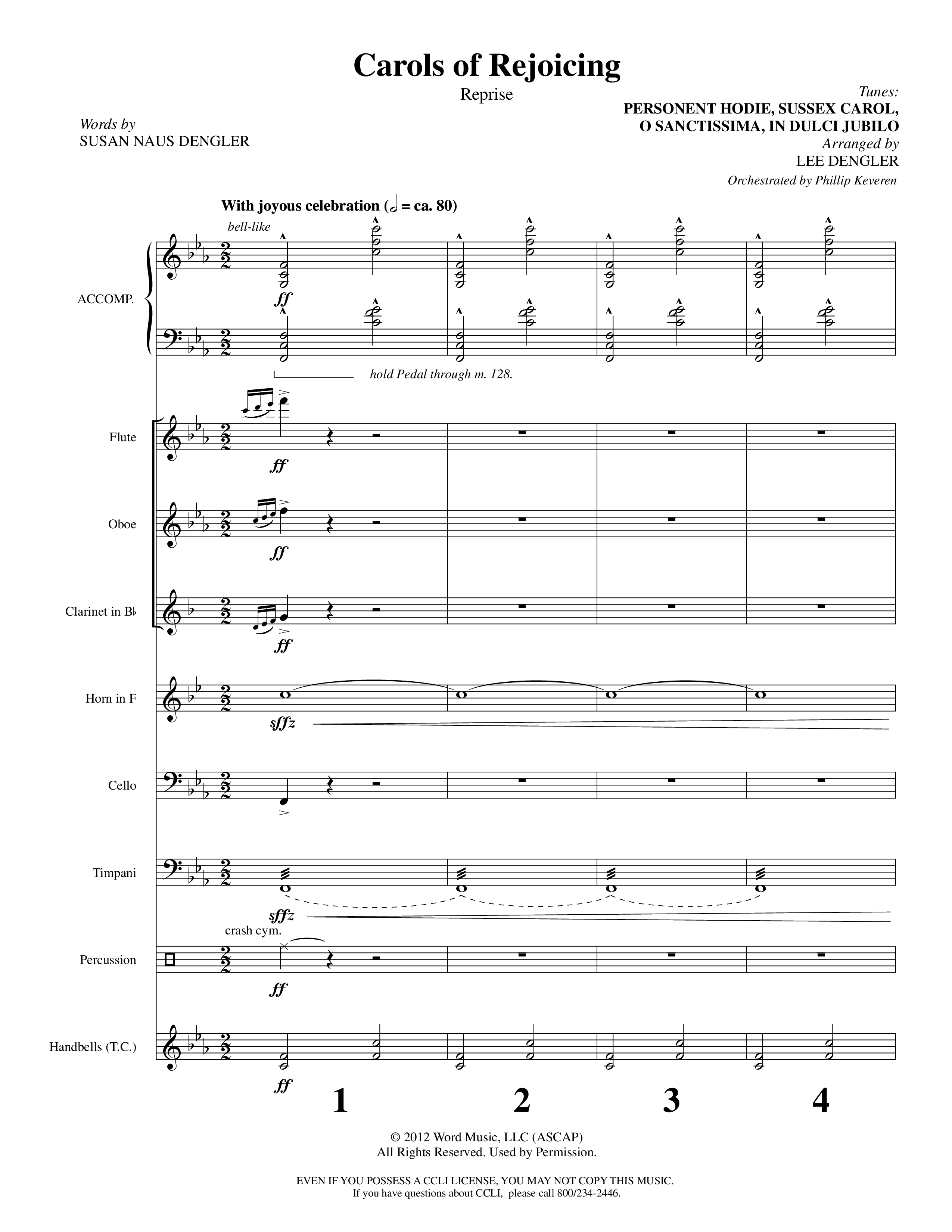 A Night For Rejoicing (10 Song Choral Collection) Song 10 (Orchestration) (Arr. Lee Dengler / Arr. Susan Naus Dengler / Orch. Phillip Keveren)