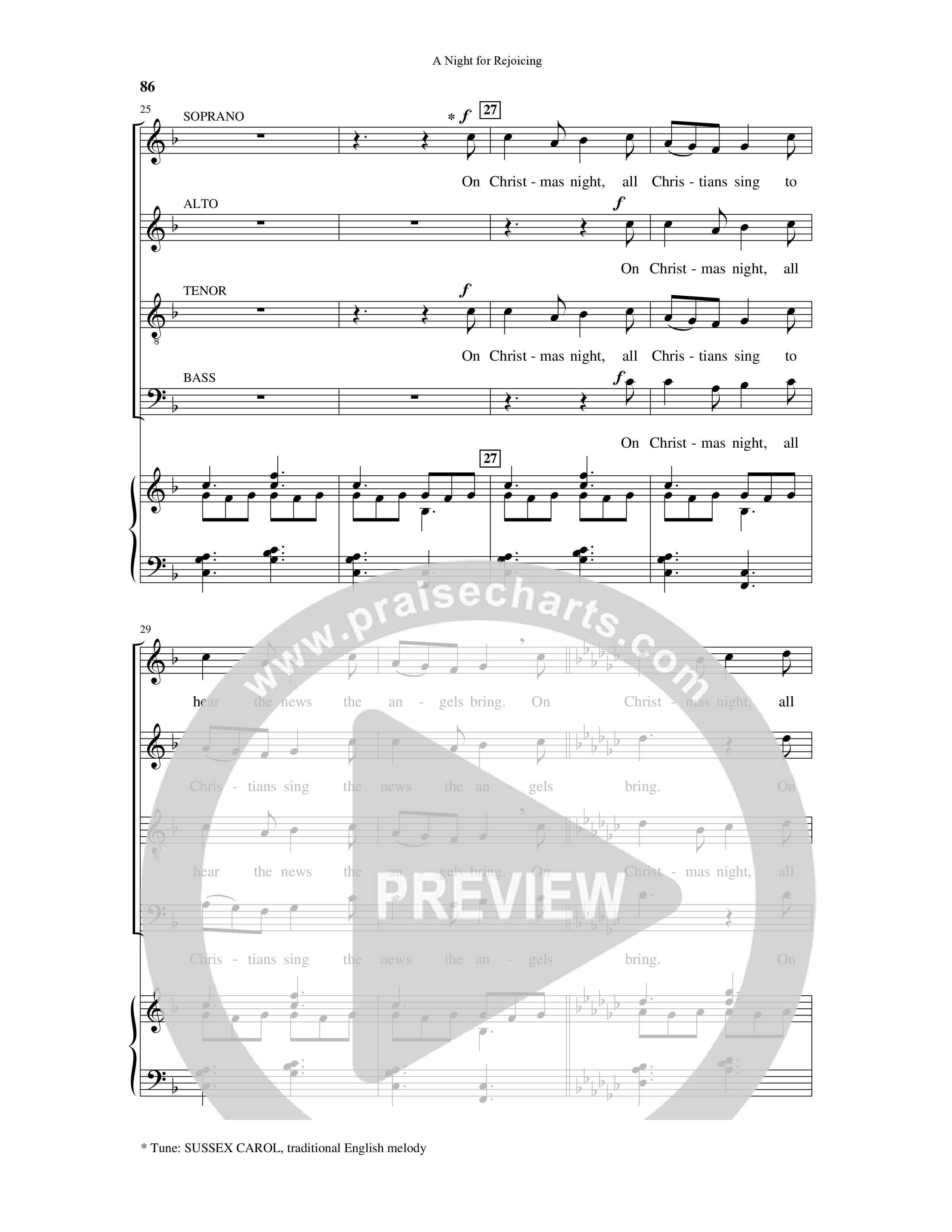 A Night For Rejoicing (10 Song Choral Collection) Song 10 (Piano SATB) (Arr. Lee Dengler / Arr. Susan Naus Dengler / Orch. Phillip Keveren)