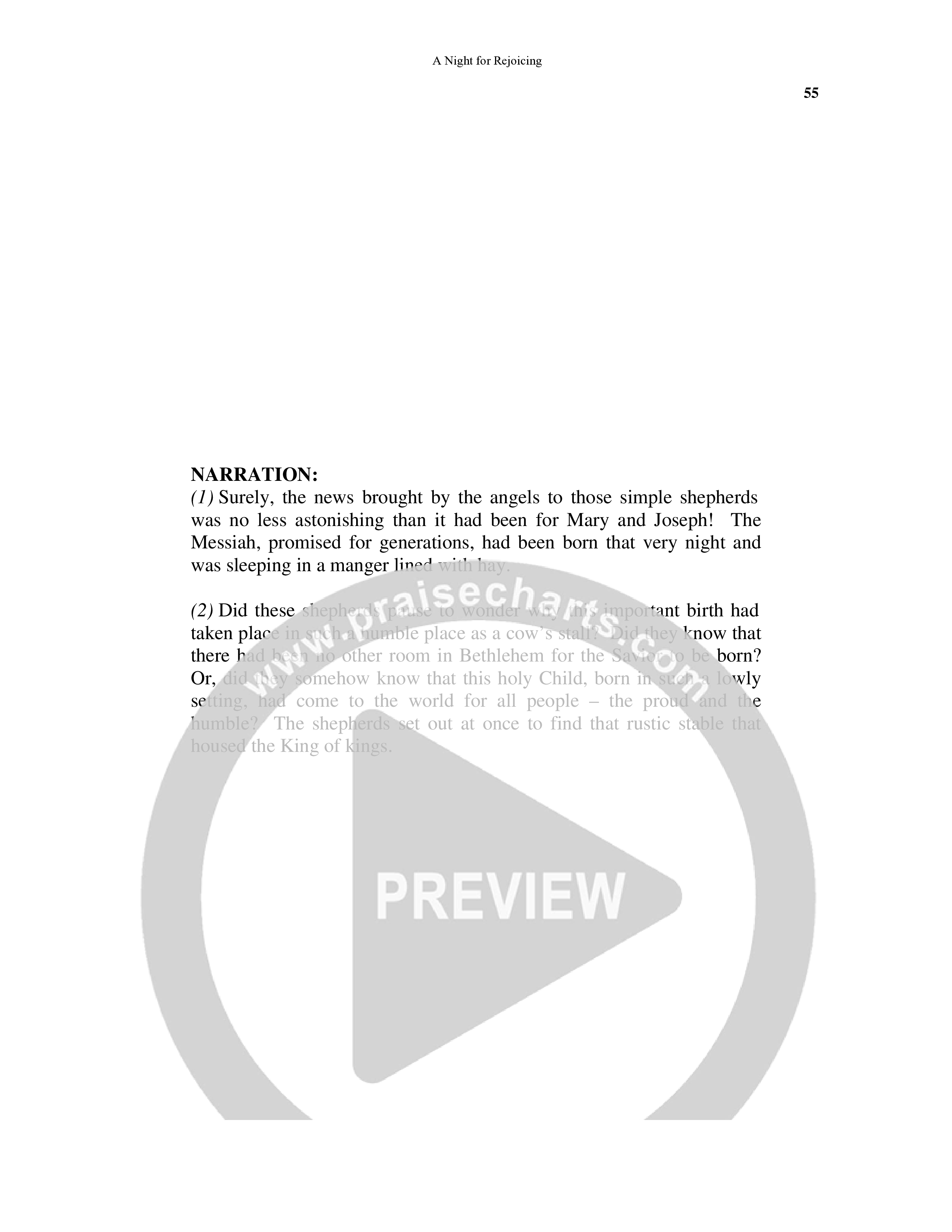 A Night For Rejoicing (10 Song Choral Collection) Song 11 (Piano SATB) (Arr. Lee Dengler / Arr. Susan Naus Dengler / Orch. Phillip Keveren)