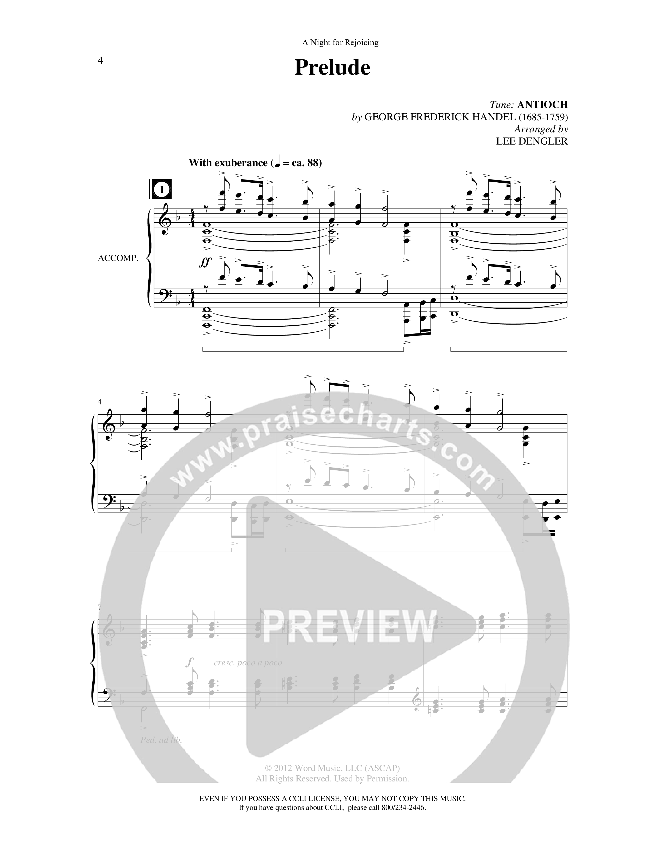 A Night For Rejoicing (10 Song Choral Collection) Song 1 (Piano SATB) (Arr. Lee Dengler / Arr. Susan Naus Dengler / Orch. Phillip Keveren)