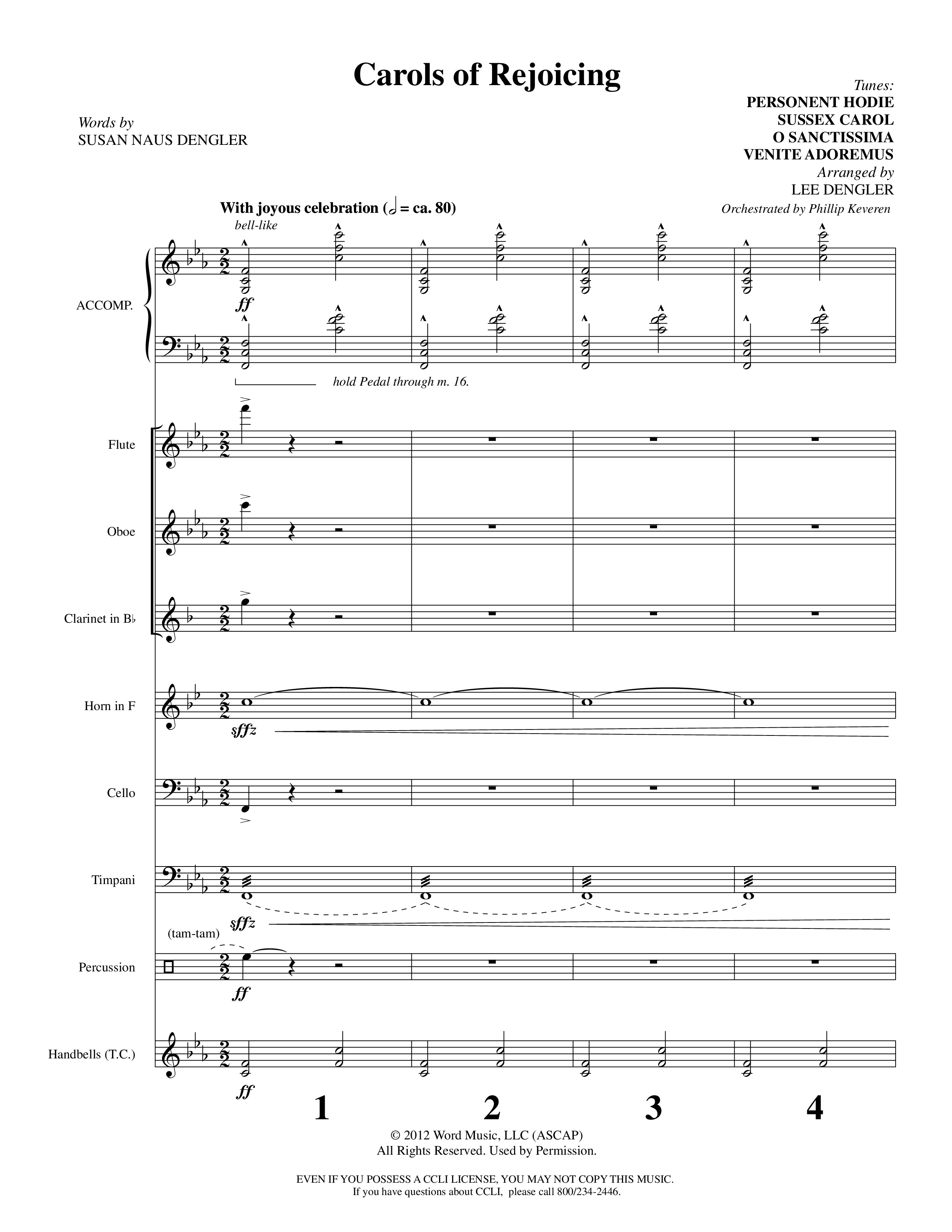 A Night For Rejoicing (10 Song Choral Collection) Song 2 (Orchestration) (Arr. Lee Dengler / Arr. Susan Naus Dengler / Orch. Phillip Keveren)