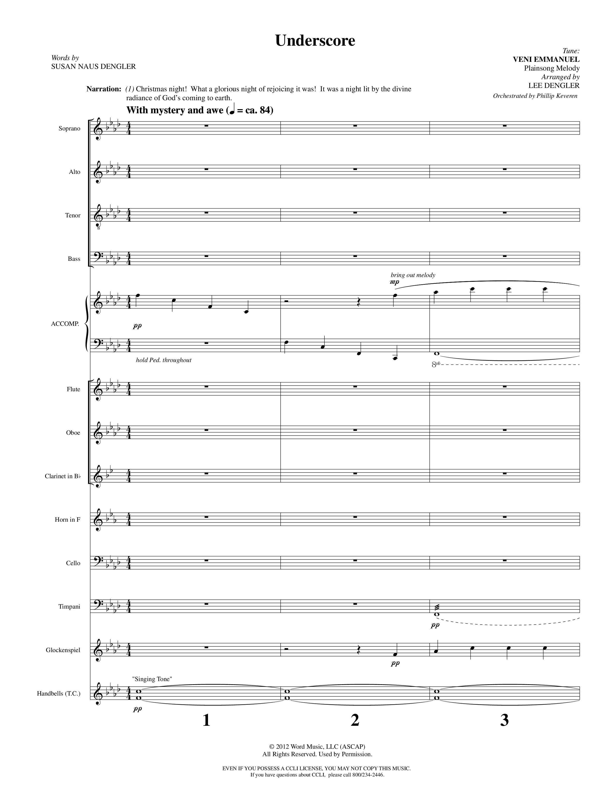 A Night For Rejoicing (10 Song Choral Collection) Song 3 (Orchestration) (Arr. Lee Dengler / Arr. Susan Naus Dengler / Orch. Phillip Keveren)