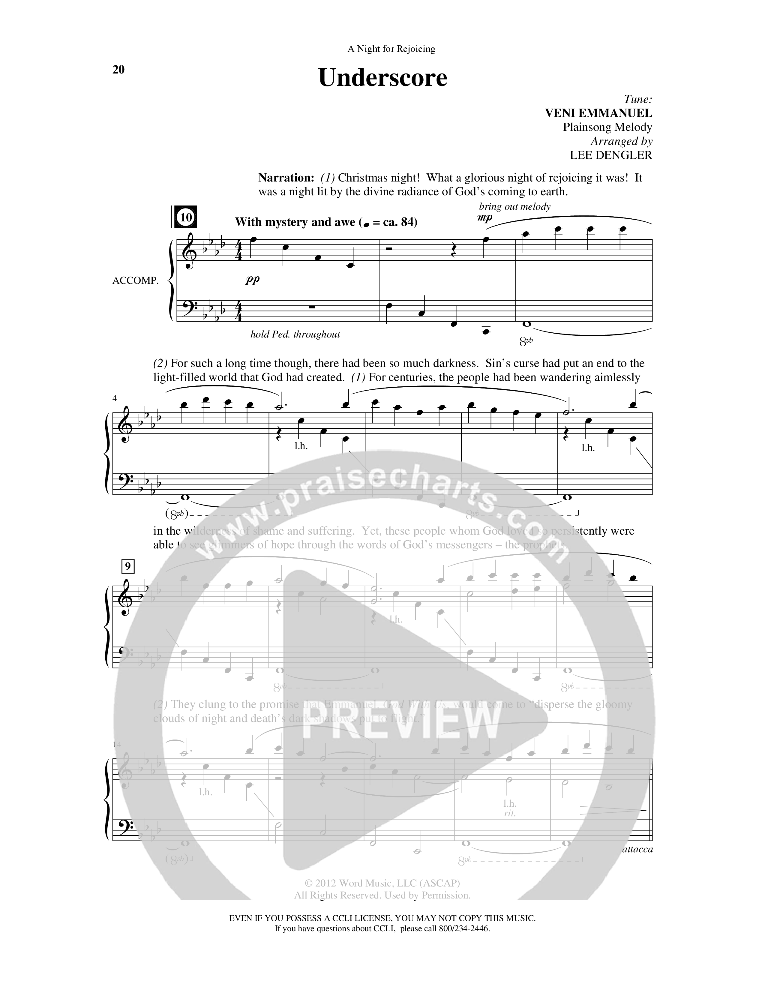 A Night For Rejoicing (10 Song Choral Collection) Song 3 (Piano SATB) (Arr. Lee Dengler / Arr. Susan Naus Dengler / Orch. Phillip Keveren)