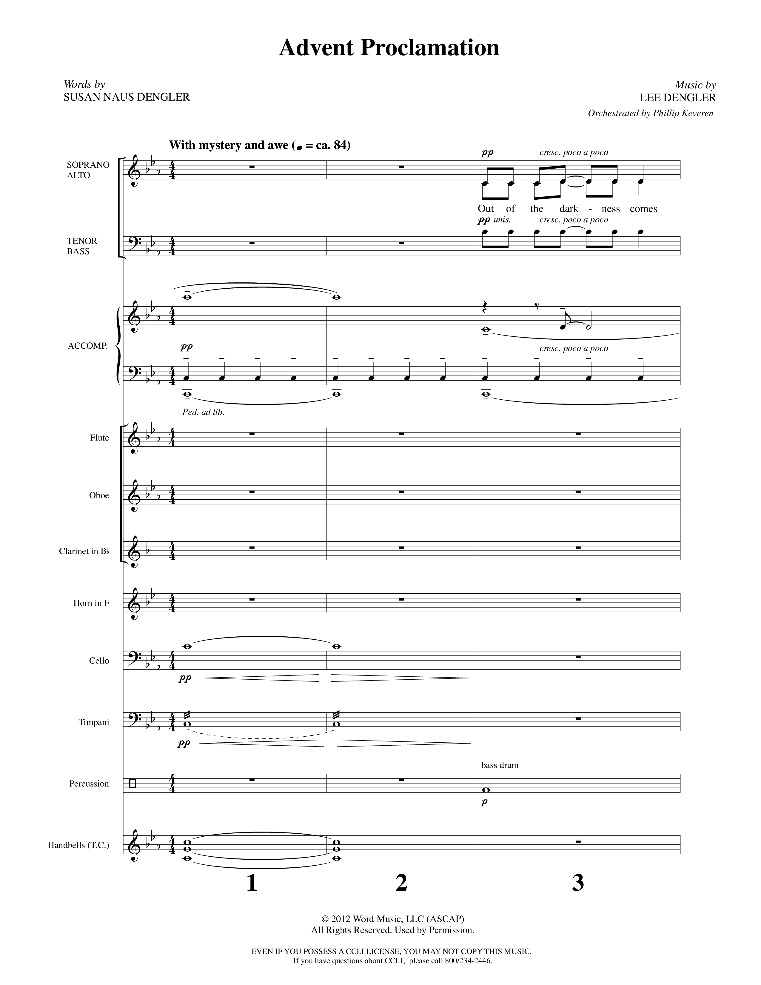 A Night For Rejoicing (10 Song Choral Collection) Song 4 (Orchestration) (Arr. Lee Dengler / Arr. Susan Naus Dengler / Orch. Phillip Keveren)
