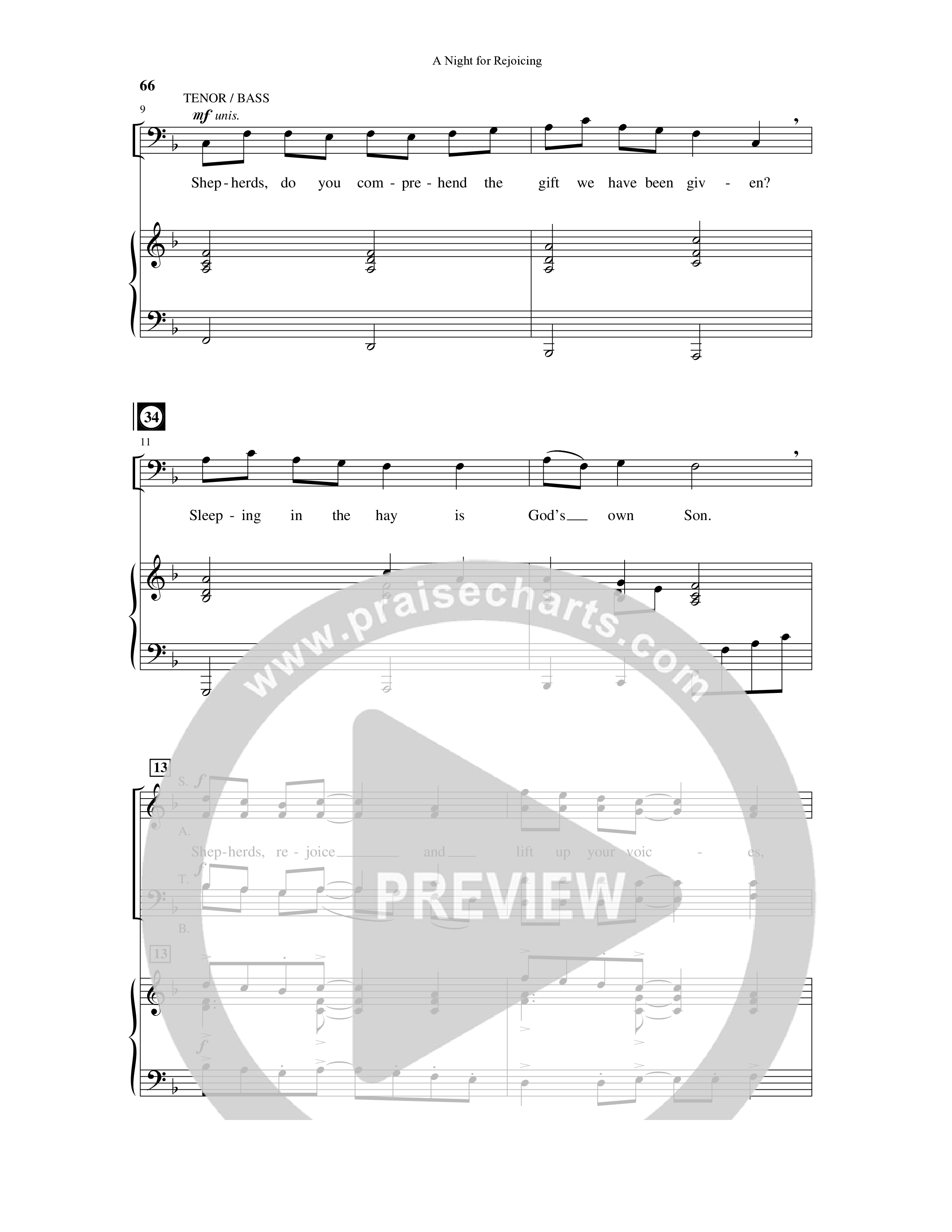 A Night For Rejoicing (10 Song Choral Collection) Song 8 (Piano SATB) (Arr. Lee Dengler / Arr. Susan Naus Dengler / Orch. Phillip Keveren)