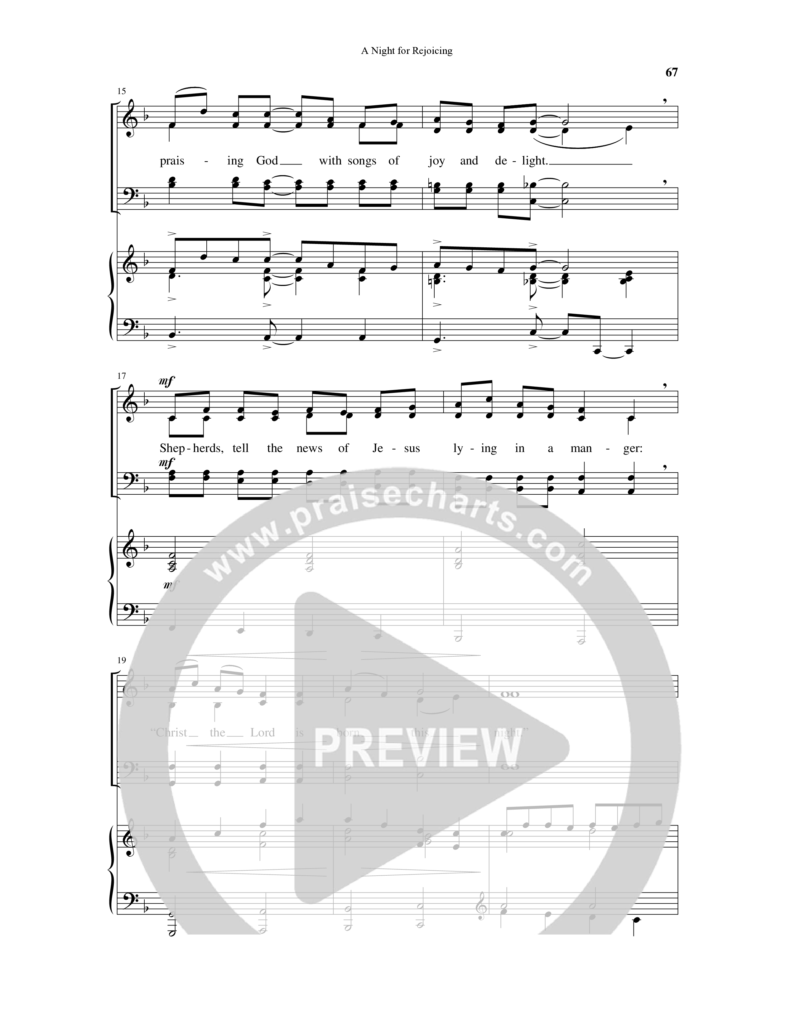 A Night For Rejoicing (10 Song Choral Collection) Song 8 (Piano SATB) (Arr. Lee Dengler / Arr. Susan Naus Dengler / Orch. Phillip Keveren)