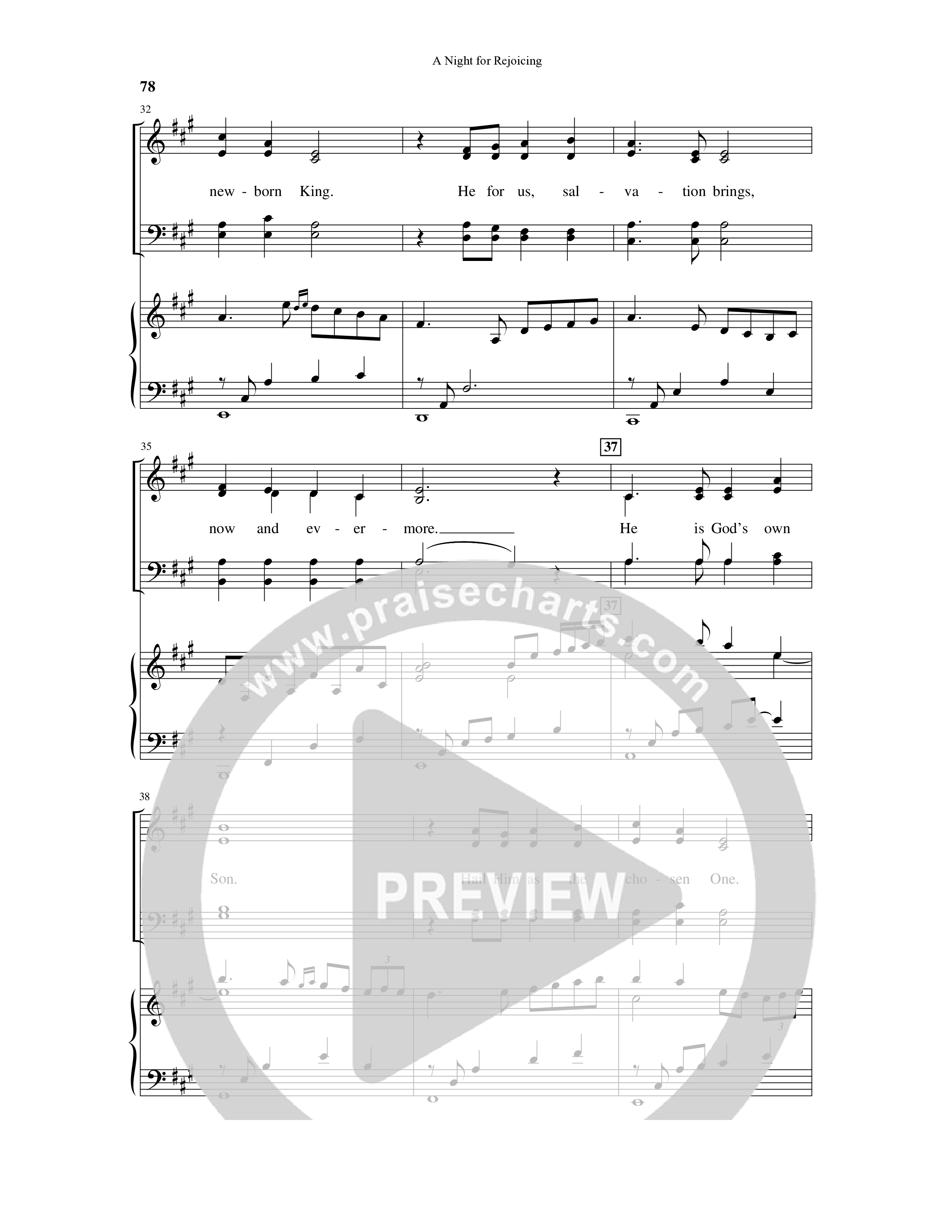 A Night For Rejoicing (10 Song Choral Collection) Song 9 (Piano SATB) (Arr. Lee Dengler / Arr. Susan Naus Dengler / Orch. Phillip Keveren)