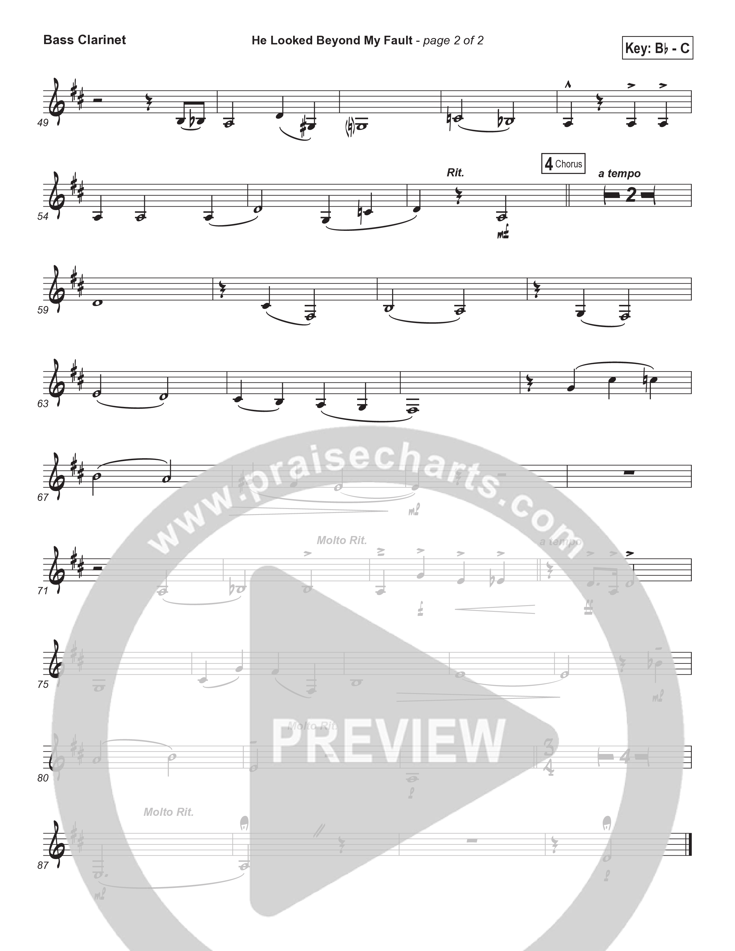 He Looked Beyond My Fault And Saw My Need (Instrumental) Bass Clarinet (Brad Henderson)