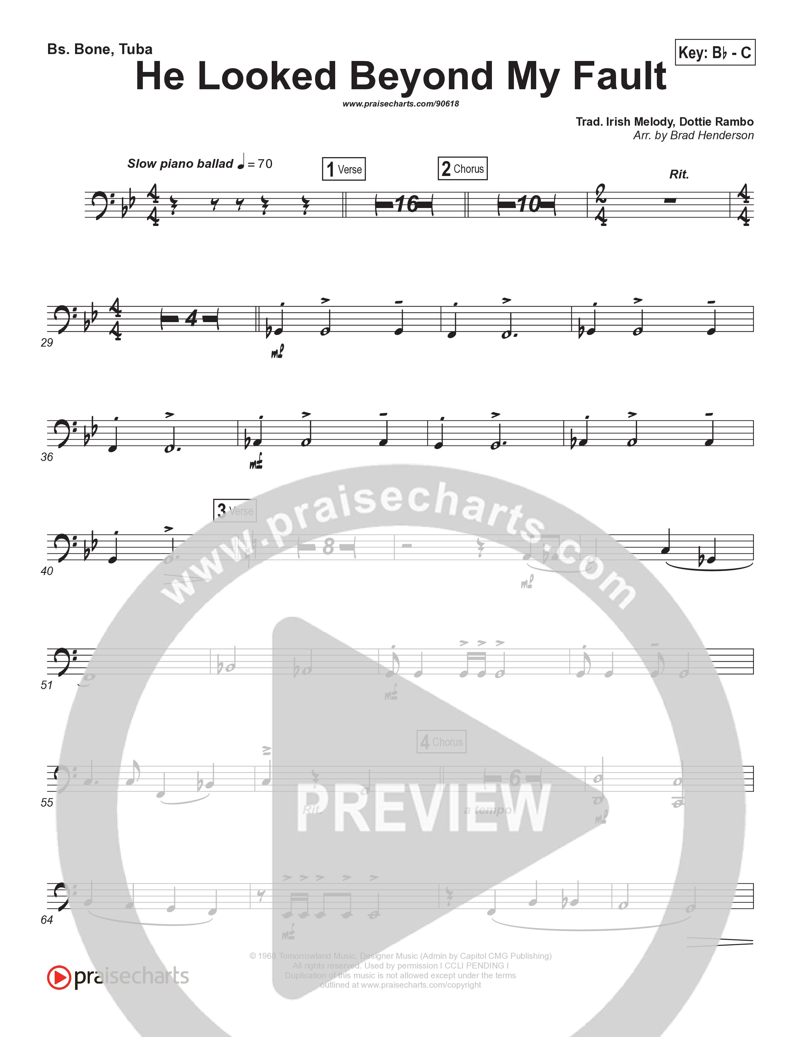 He Looked Beyond My Fault And Saw My Need (Instrumental) Orchestration (Brad Henderson)