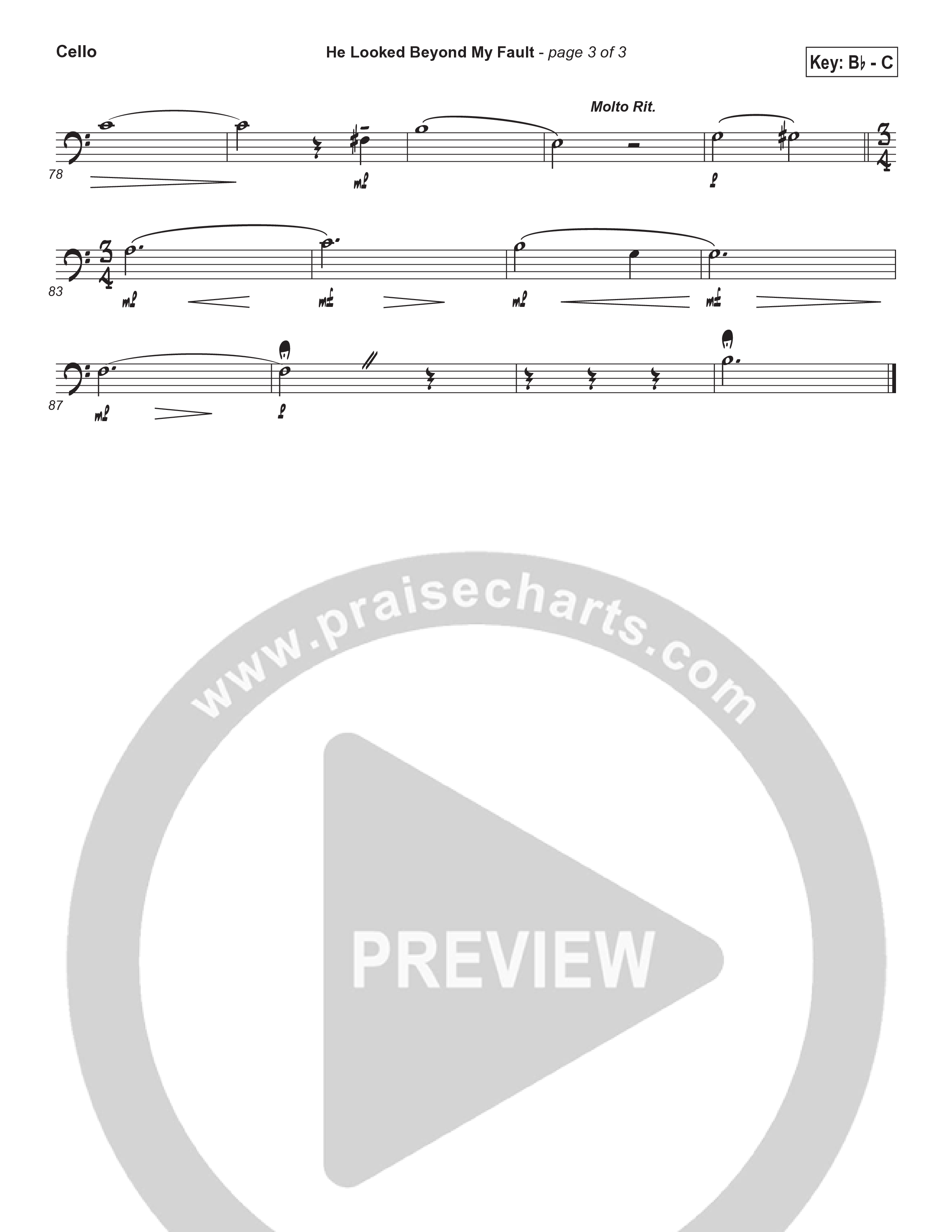 He Looked Beyond My Fault And Saw My Need (Instrumental) Cello (Brad Henderson)