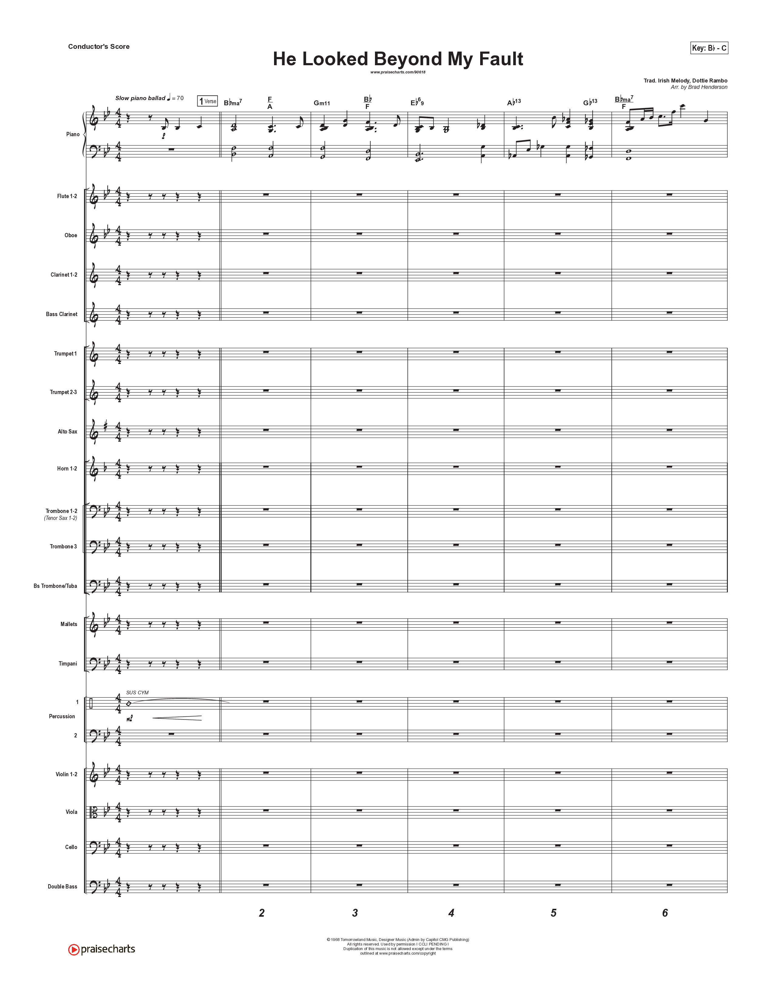 He Looked Beyond My Fault And Saw My Need (Instrumental) Orchestration (Brad Henderson)