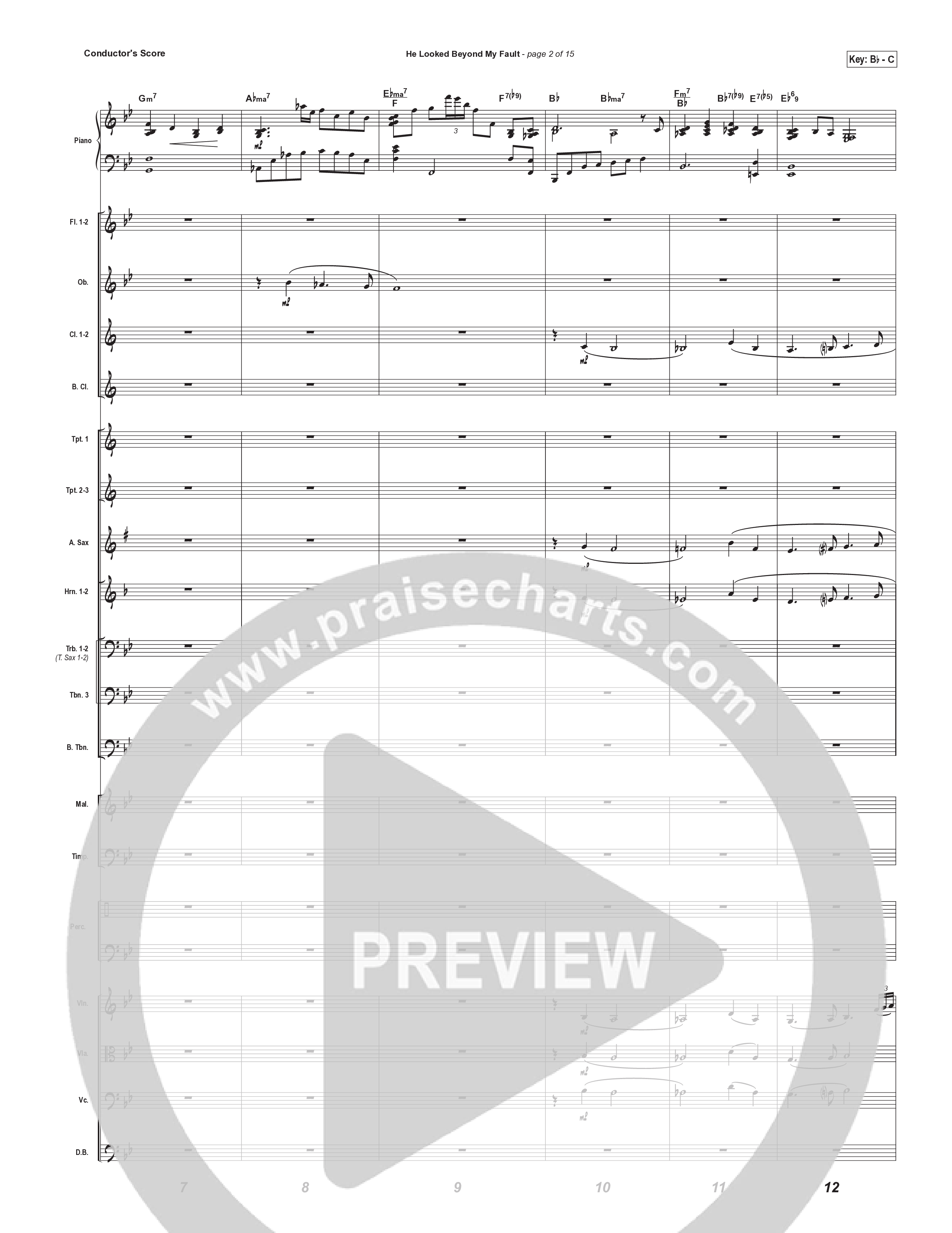 He Looked Beyond My Fault And Saw My Need (Instrumental) Conductor's Score (Brad Henderson)