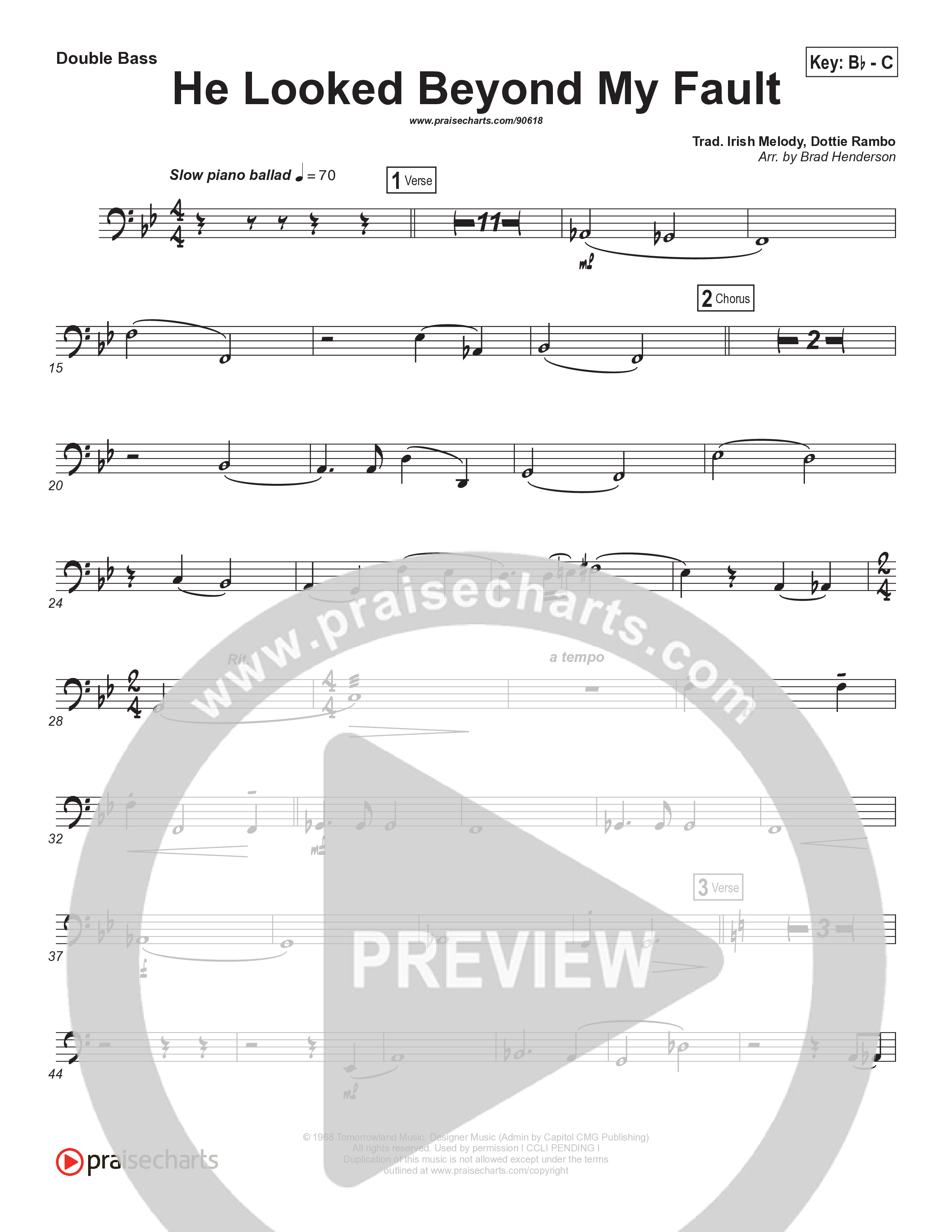He Looked Beyond My Fault And Saw My Need (Instrumental) Double Bass (Brad Henderson)