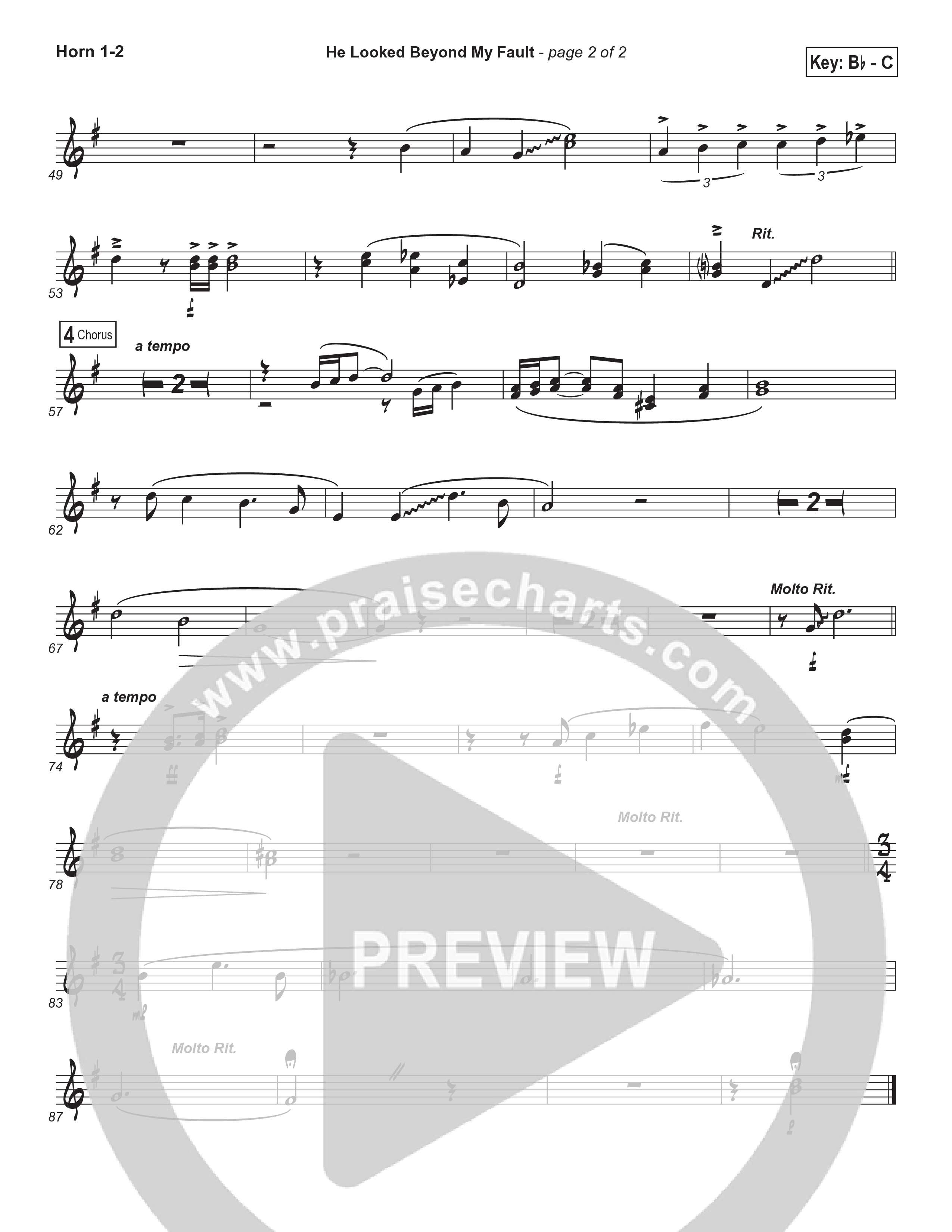 He Looked Beyond My Fault And Saw My Need (Instrumental) French Horn 1/2 (Brad Henderson)