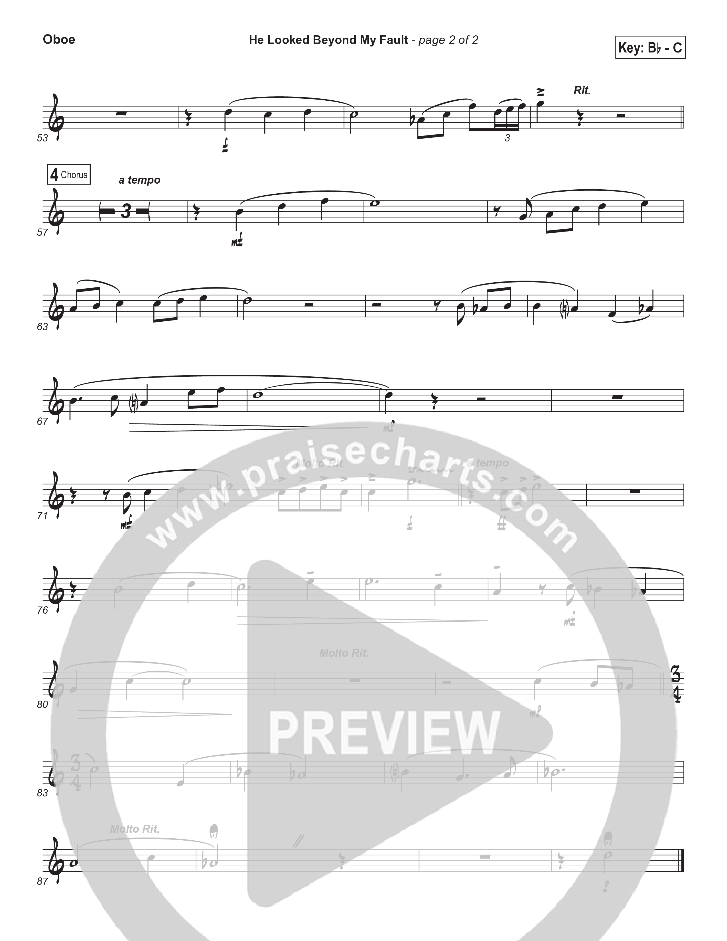 He Looked Beyond My Fault And Saw My Need (Instrumental) Oboe (Brad Henderson)
