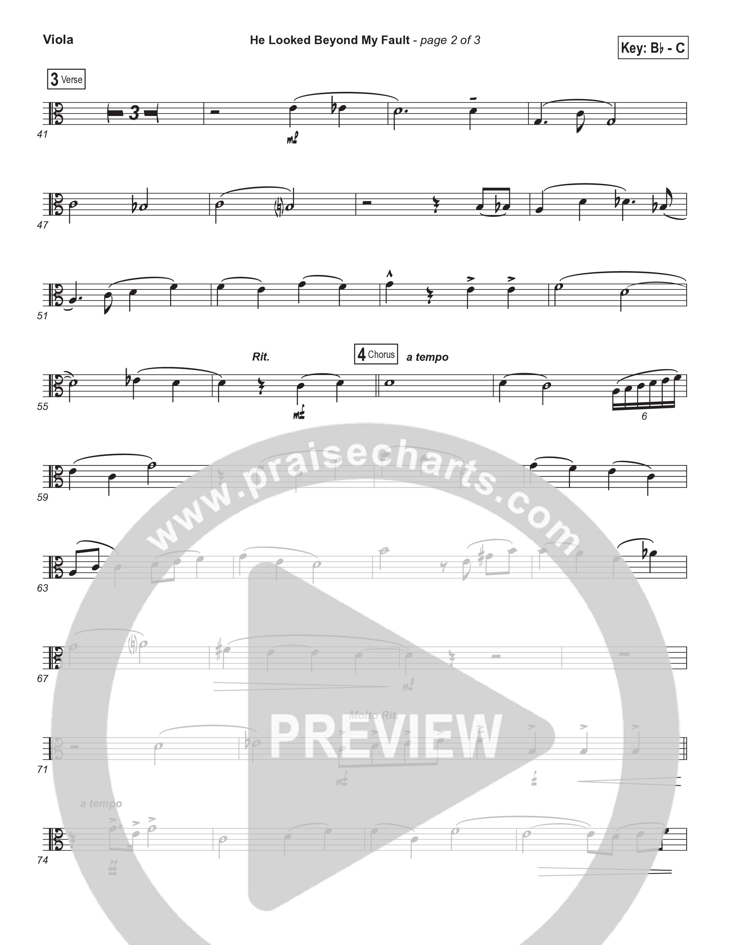 He Looked Beyond My Fault And Saw My Need (Instrumental) Viola (Brad Henderson)