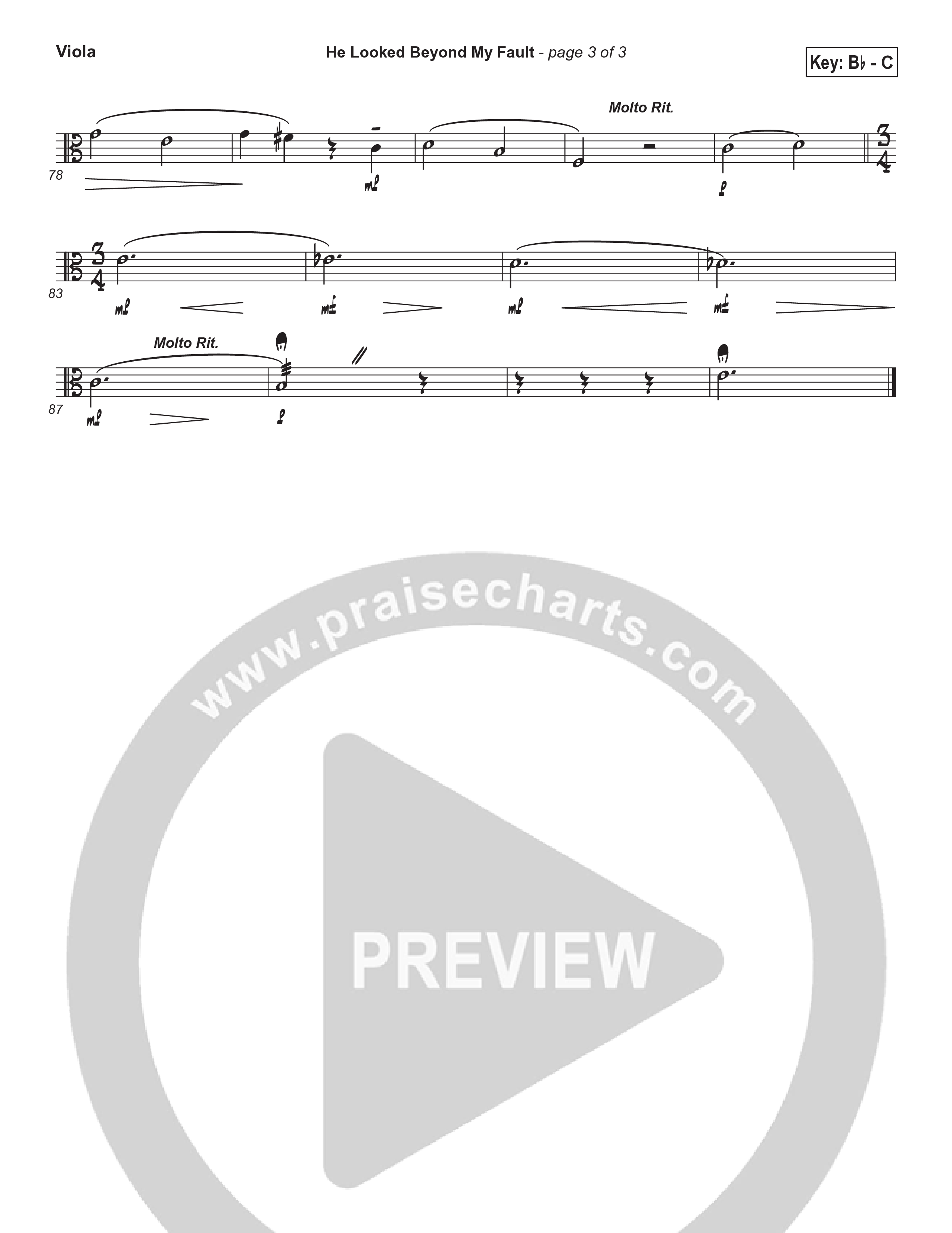 He Looked Beyond My Fault And Saw My Need (Instrumental) Viola (Brad Henderson)