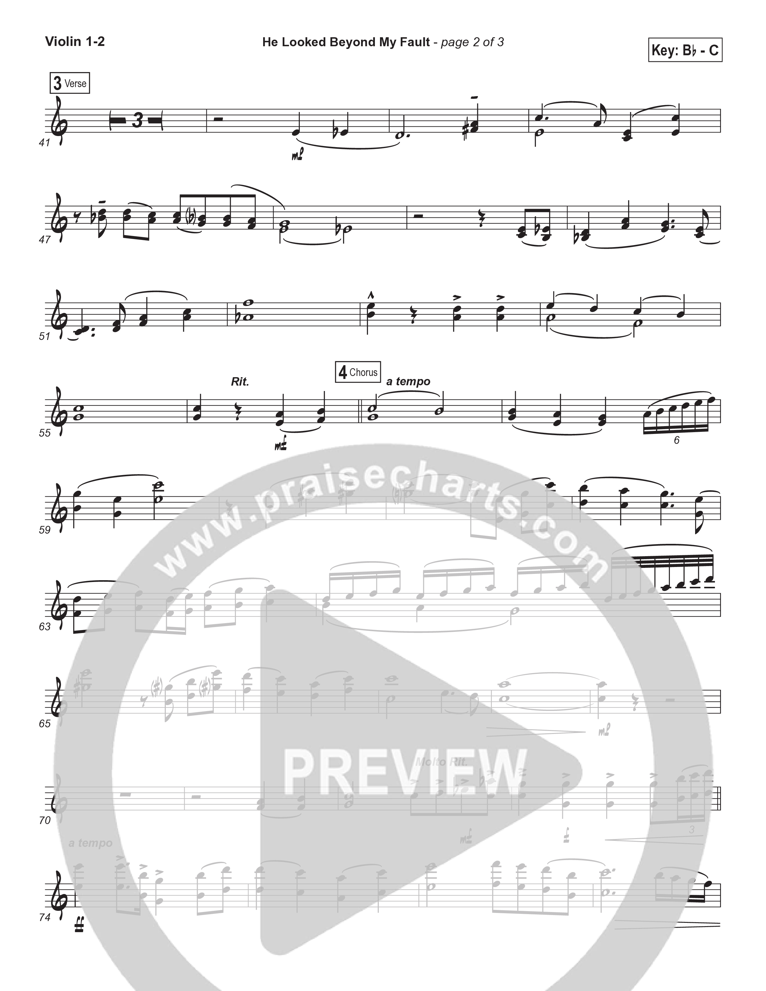 He Looked Beyond My Fault And Saw My Need (Instrumental) String Pack (Brad Henderson)