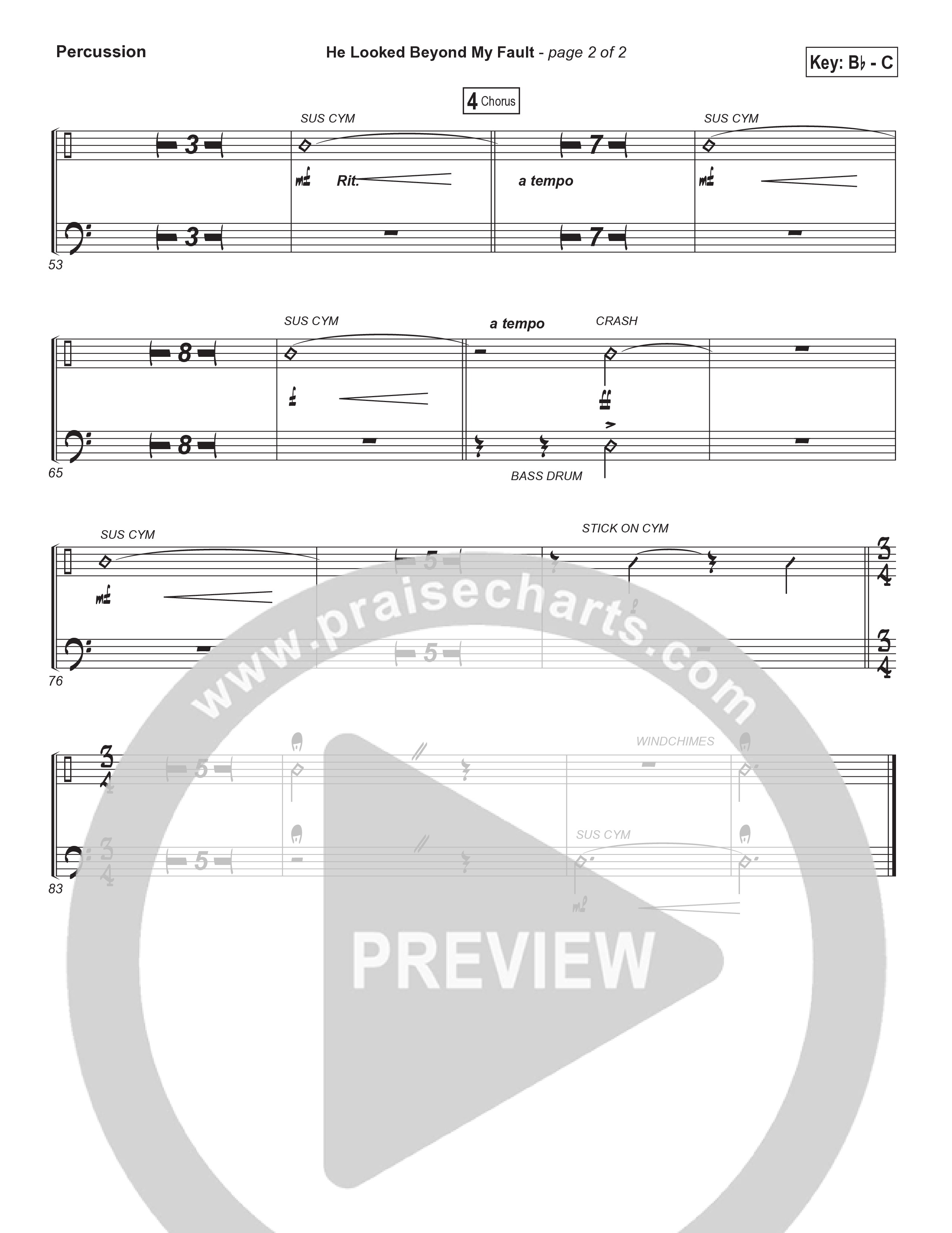 He Looked Beyond My Fault And Saw My Need (Instrumental) Percussion (Brad Henderson)