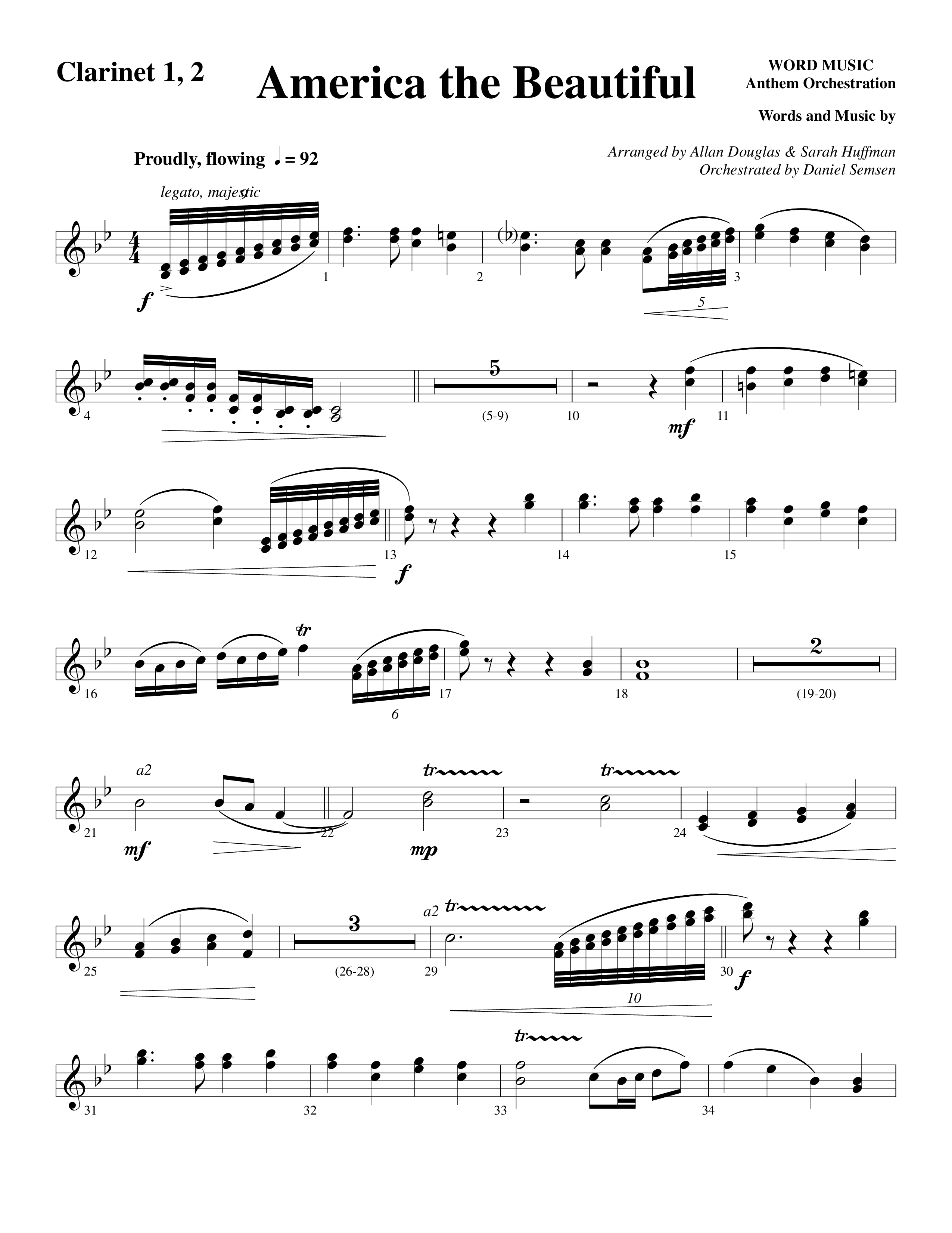 America This Is My Country (5 Song Choral Collection) Song 2 (Orchestration) (Arr. Dale Mathews / Arr. Allan Douglas / Arr. Sarah Huffman)