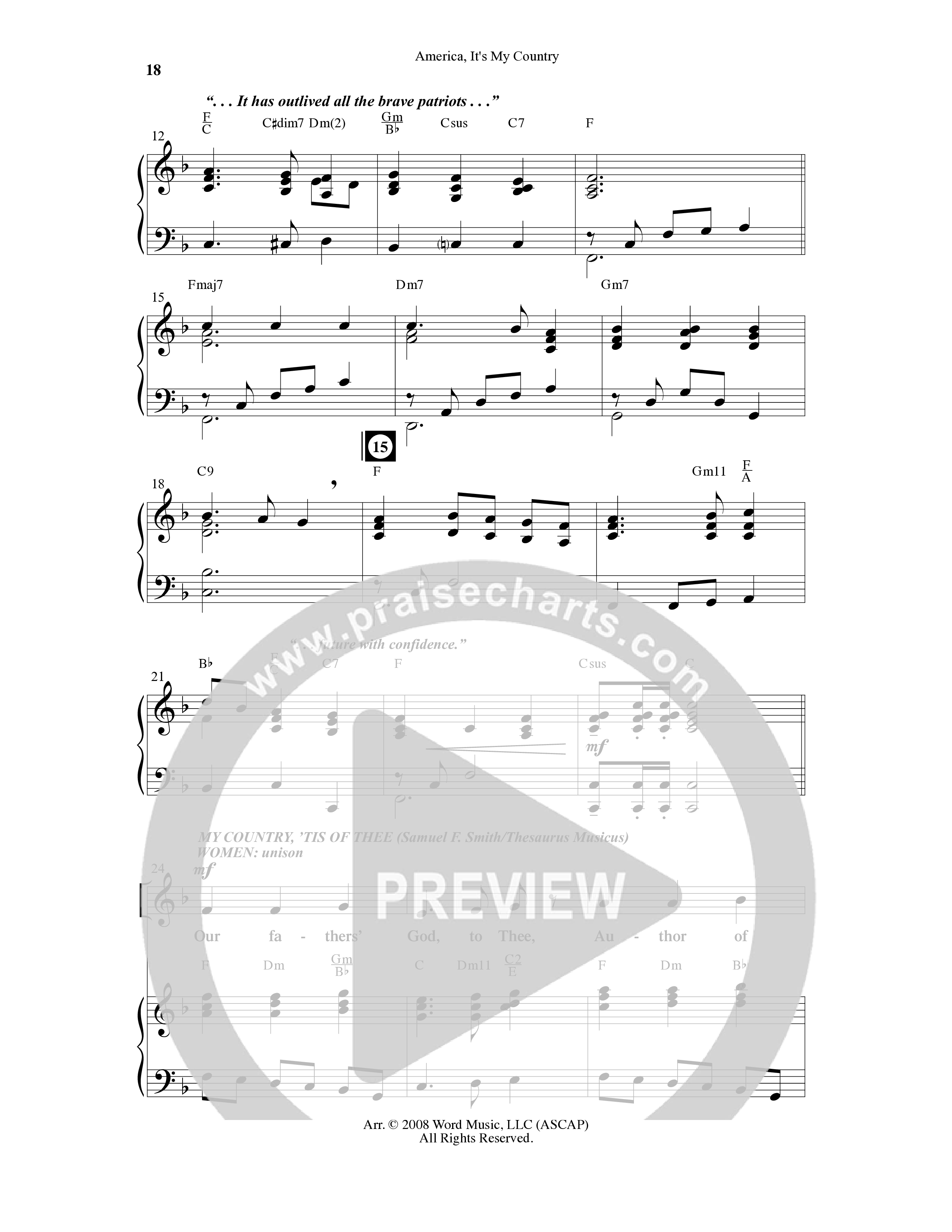 America This Is My Country (5 Song Choral Collection) Song 3 (Piano SATB) (Arr. Dale Mathews / Arr. Allan Douglas / Arr. Sarah Huffman)