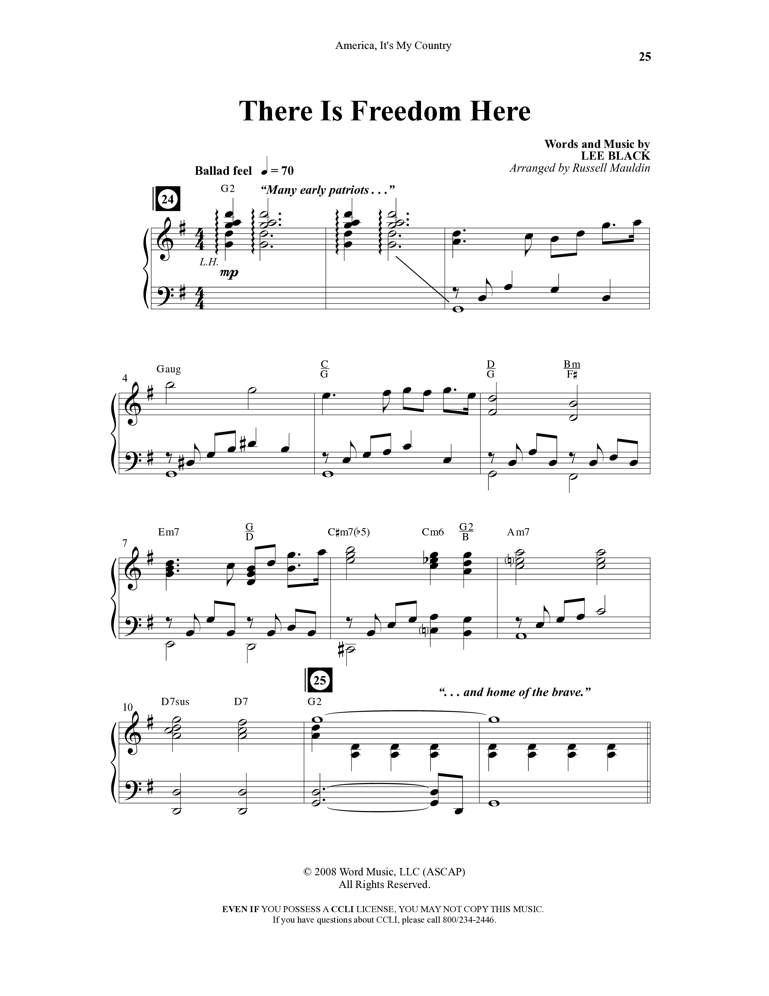 America This Is My Country (5 Song Choral Collection) Song 4 (Piano SATB) (Arr. Dale Mathews / Arr. Allan Douglas / Arr. Sarah Huffman)