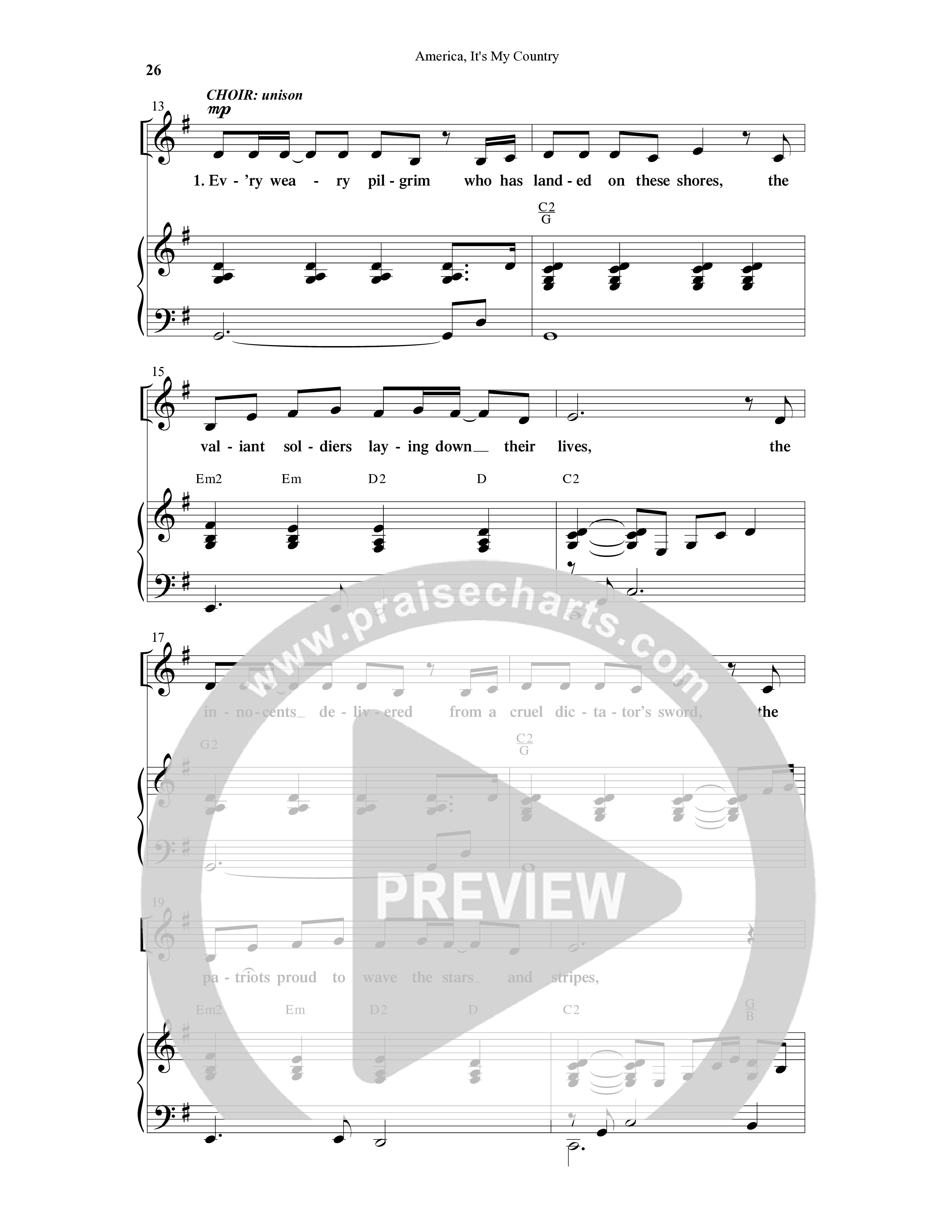 America This Is My Country (5 Song Choral Collection) Song 4 (Piano SATB) (Arr. Dale Mathews / Arr. Allan Douglas / Arr. Sarah Huffman)
