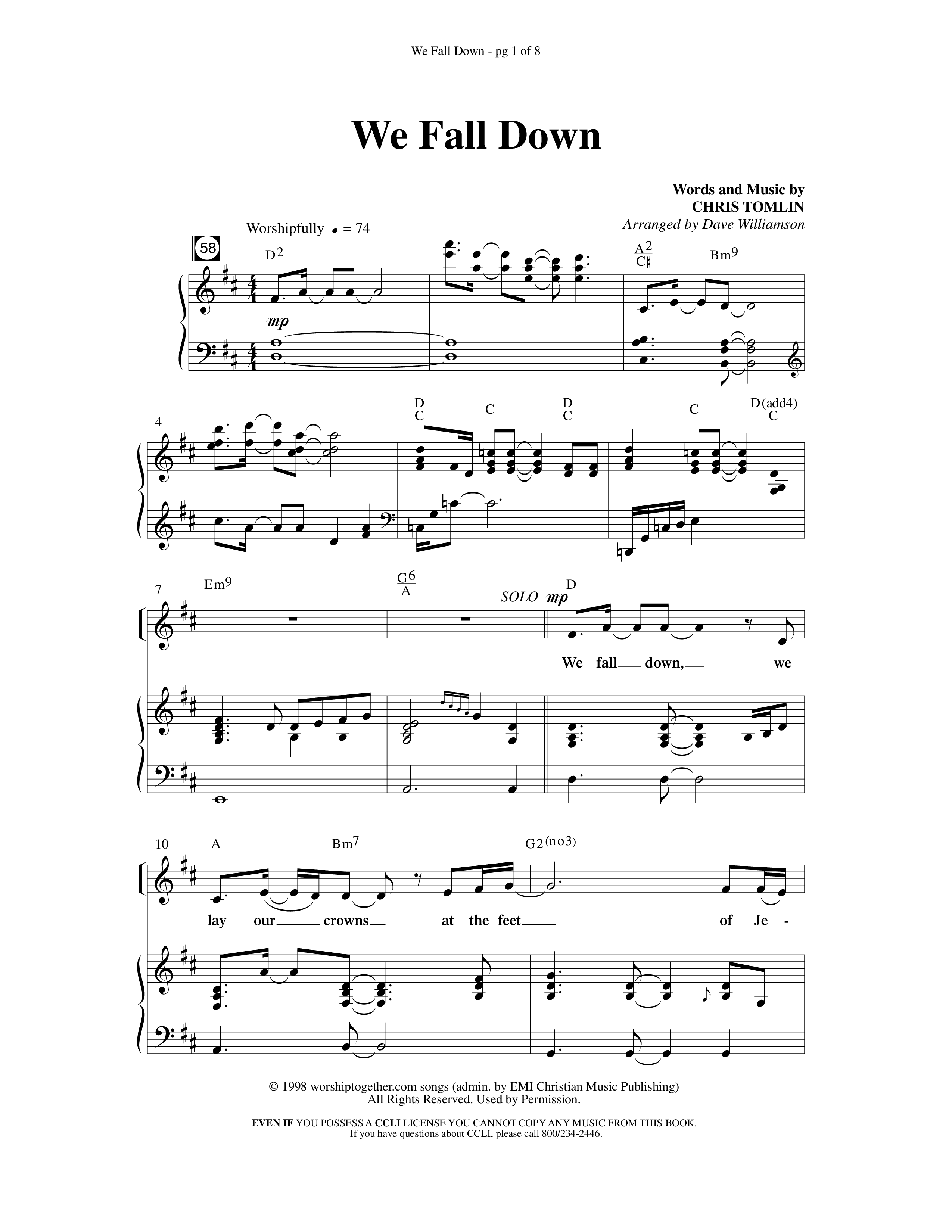 Blessing Honor And Praise (14 Song Choral Collection) Song 12 (Piano SATB) (Arr. Dave Williamson)