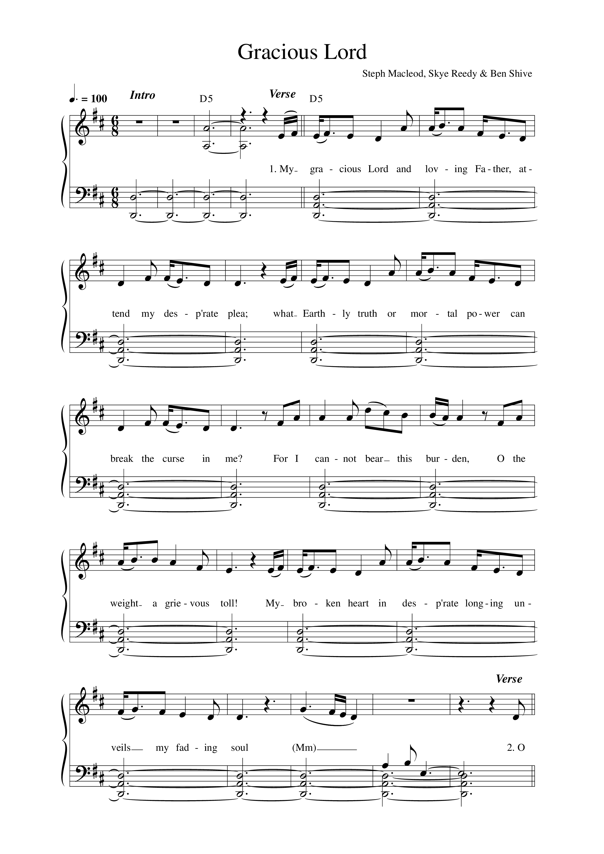 Gracious Lord Lead Sheet Melody (Steph Macleod)