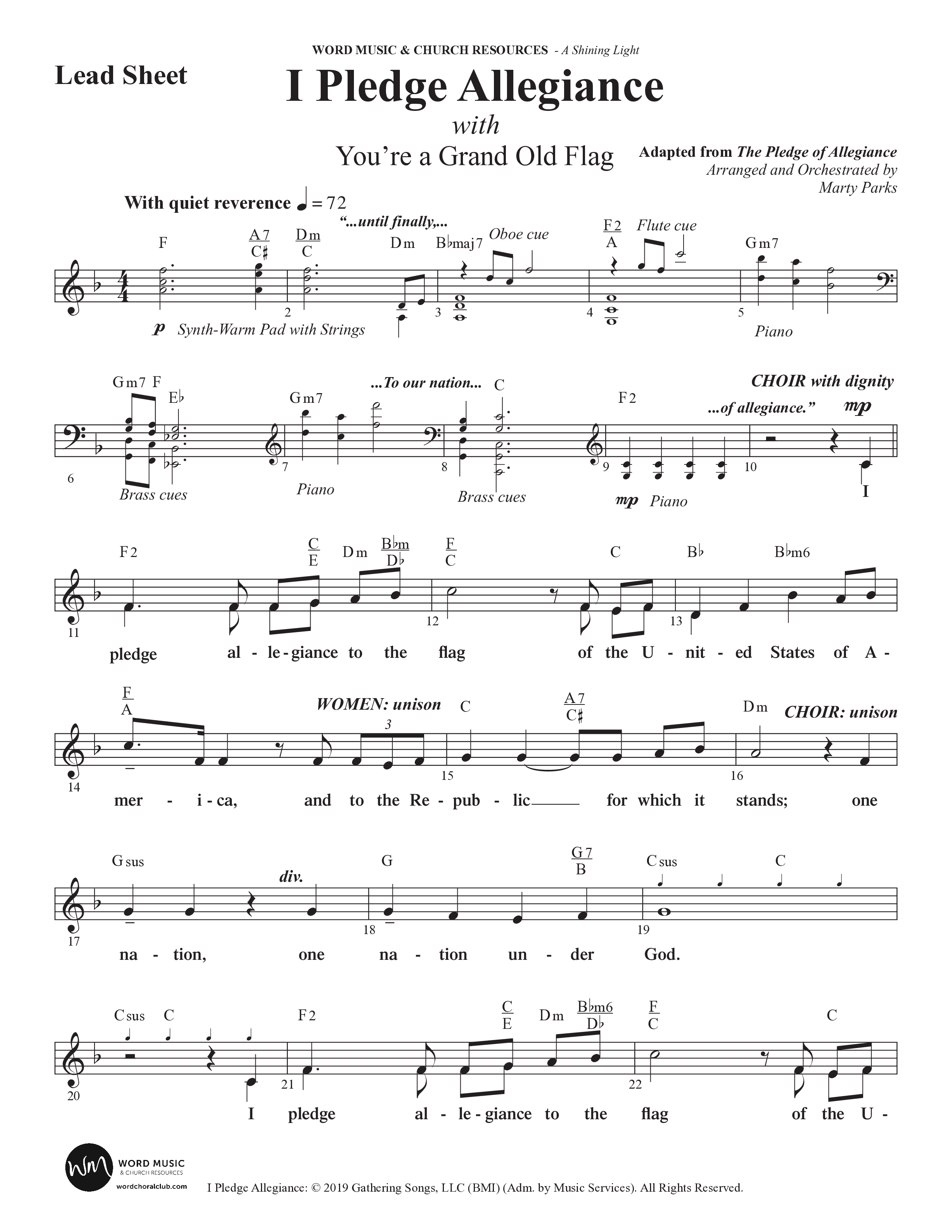 A Shining Light (7 Song Choral Collection) Song 2 (Lead & Chords) (Arr. Marty Parks)