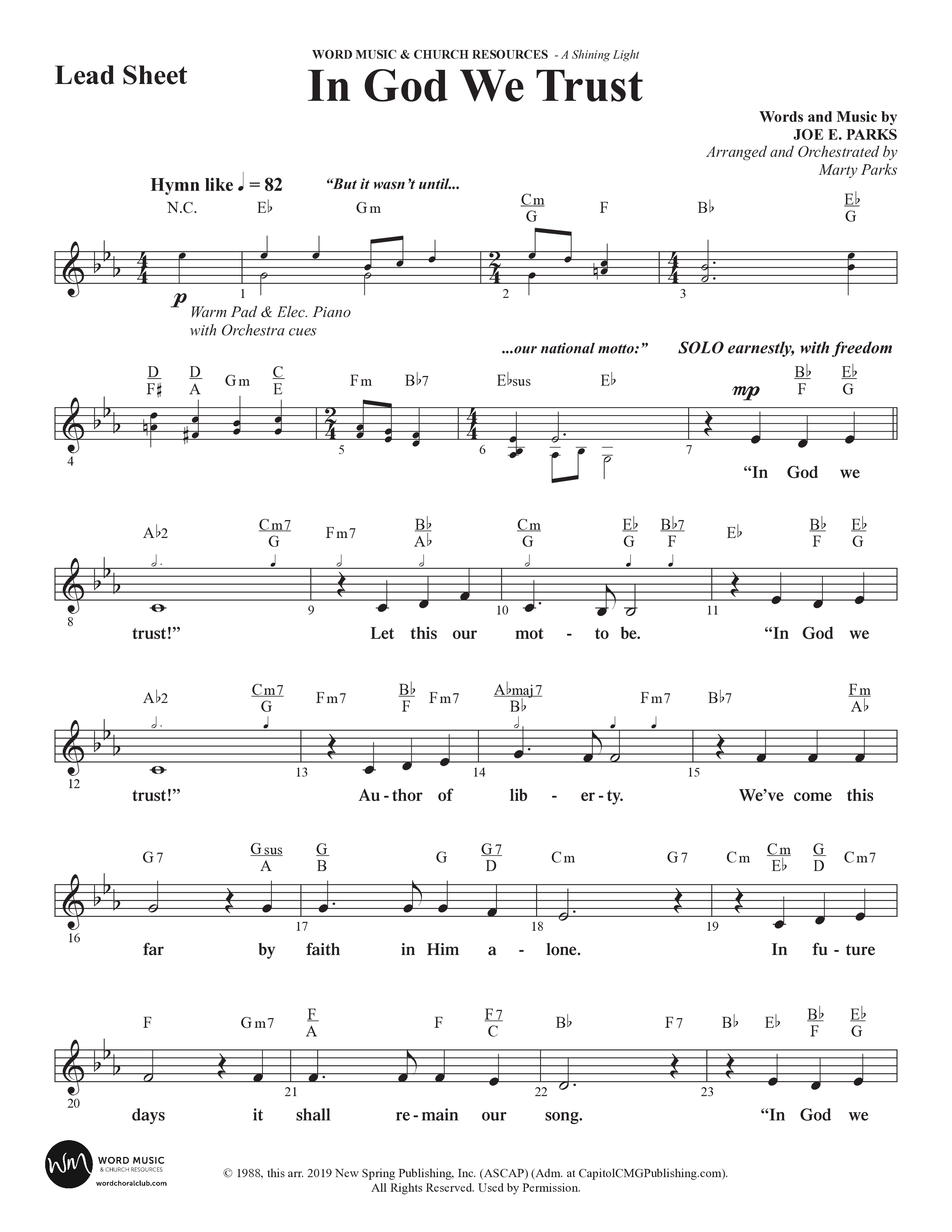 A Shining Light (7 Song Choral Collection) Song 3 (Lead & Chords) (Arr. Marty Parks)