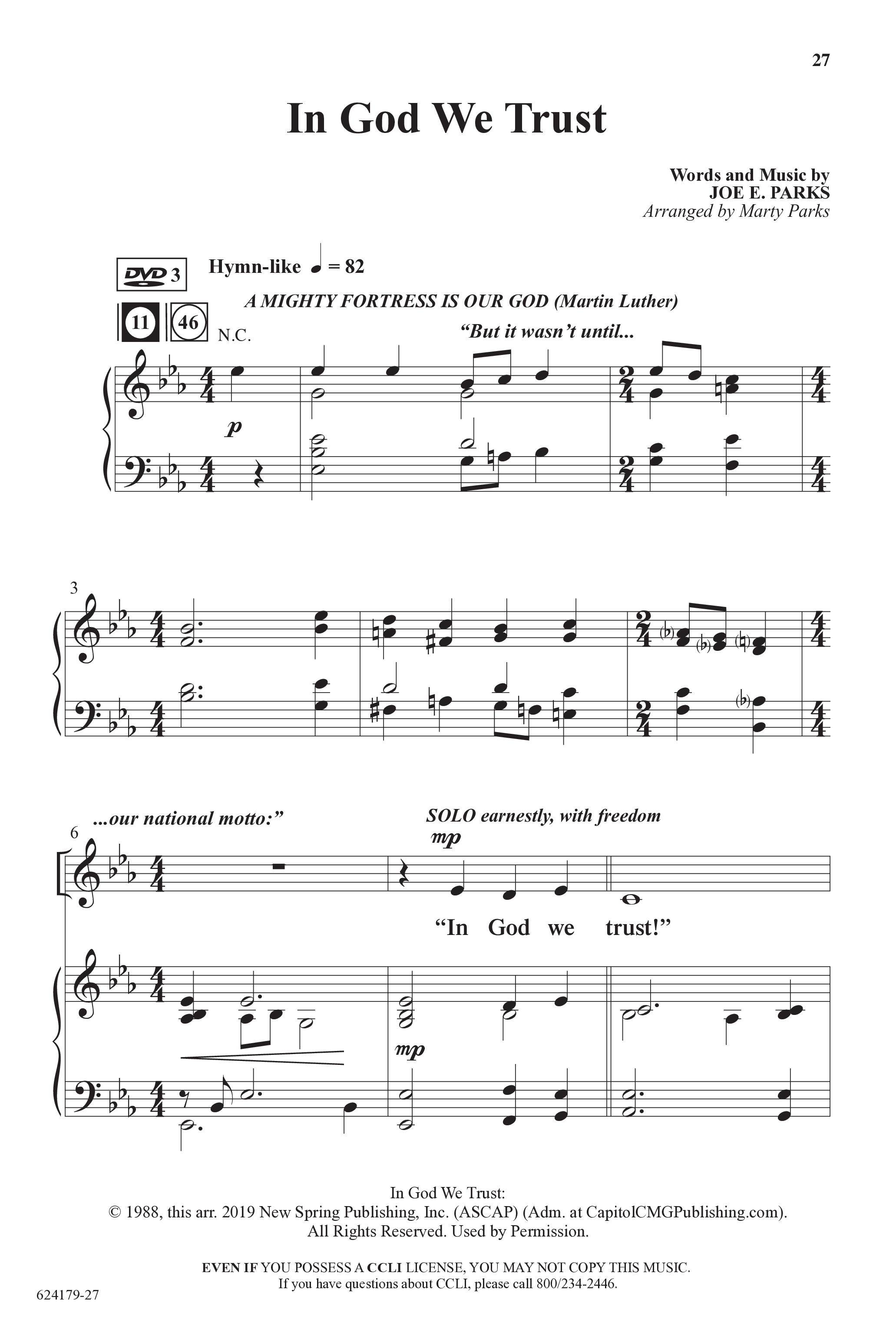 A Shining Light (7 Song Choral Collection) Song 3 (Piano SATB) (Arr. Marty Parks)