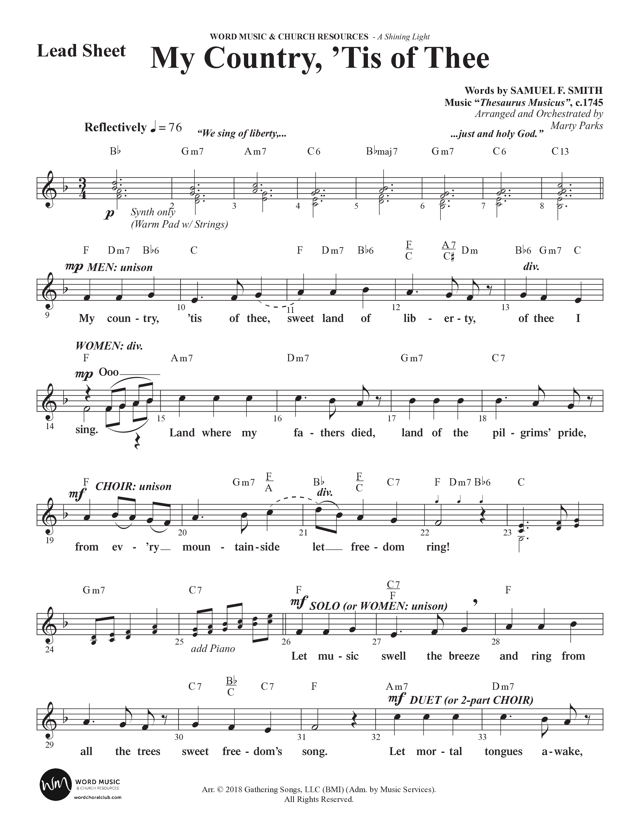 A Shining Light (7 Song Choral Collection) Song 5 (Lead & Chords) (Arr. Marty Parks)