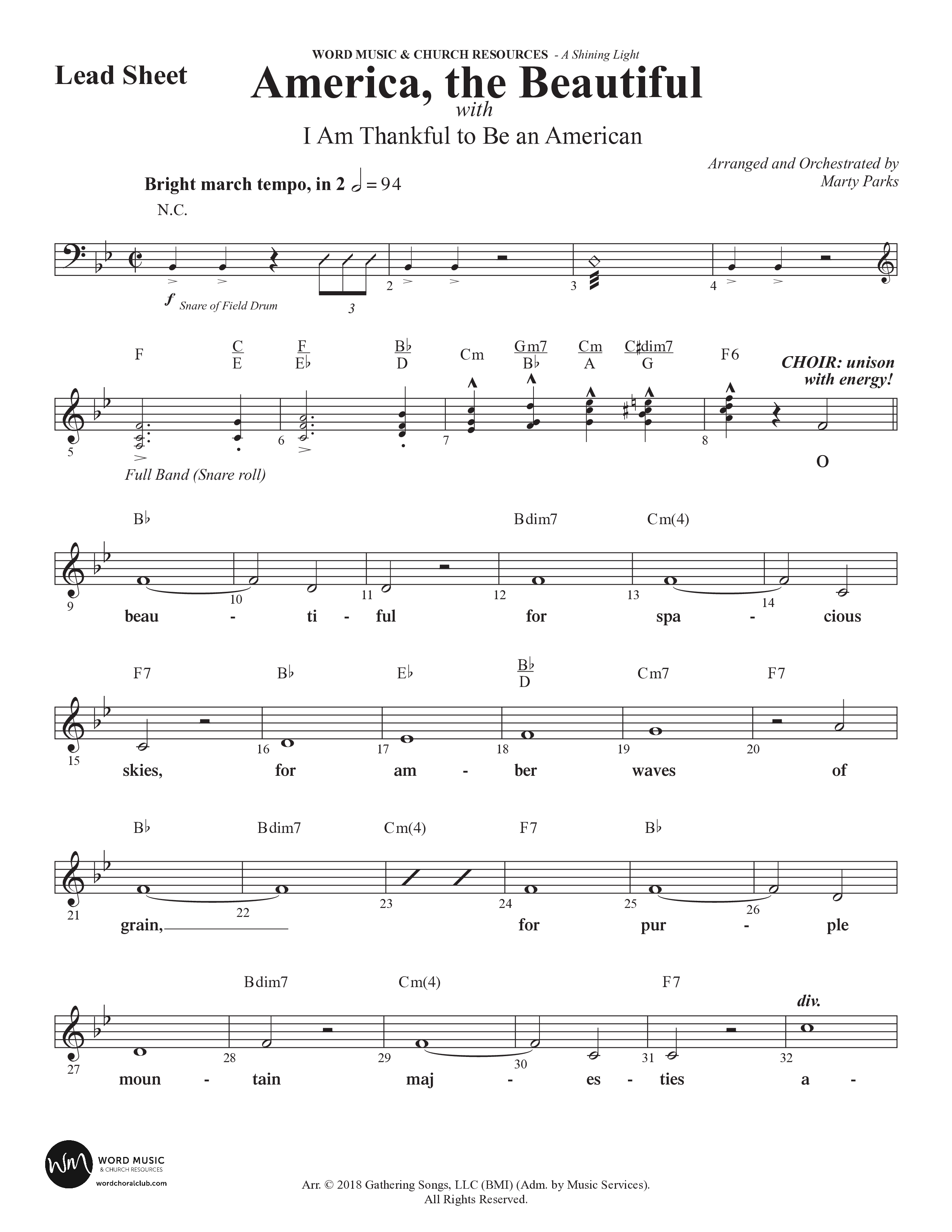 A Shining Light (7 Song Choral Collection) Song 7 (Lead & Chords) (Arr. Marty Parks)