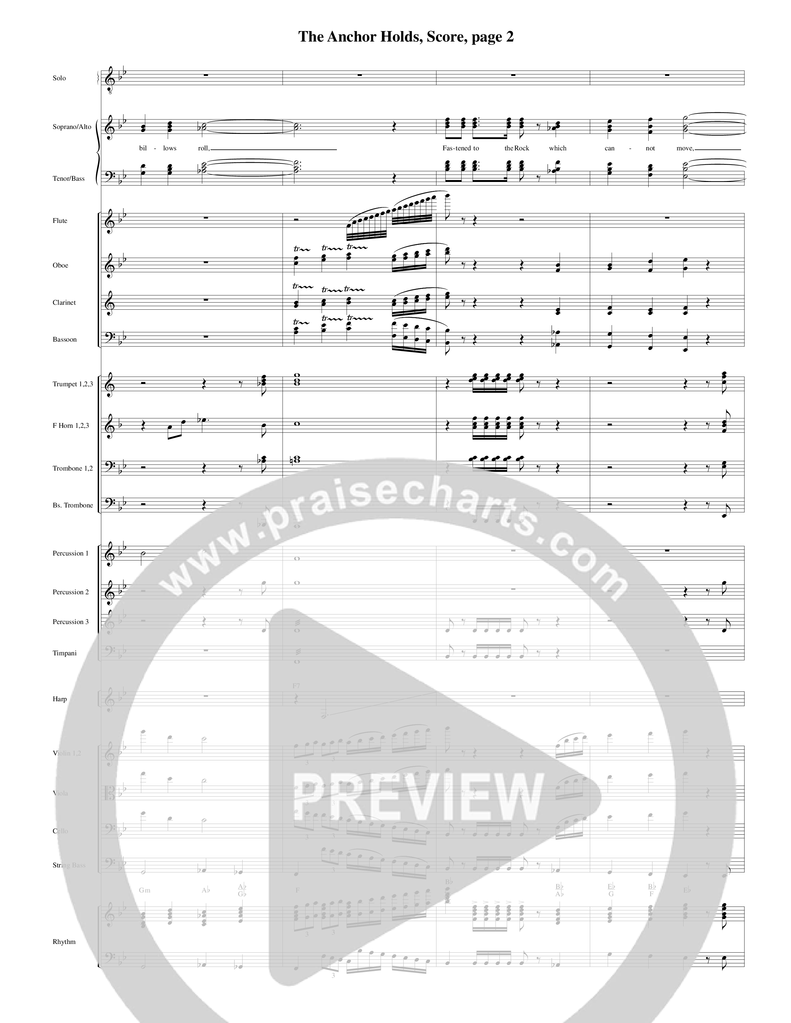 The Anchor Holds (Choral Anthem SATB) Orchestration (Word Music Choral / Arr. David Clydesdale)